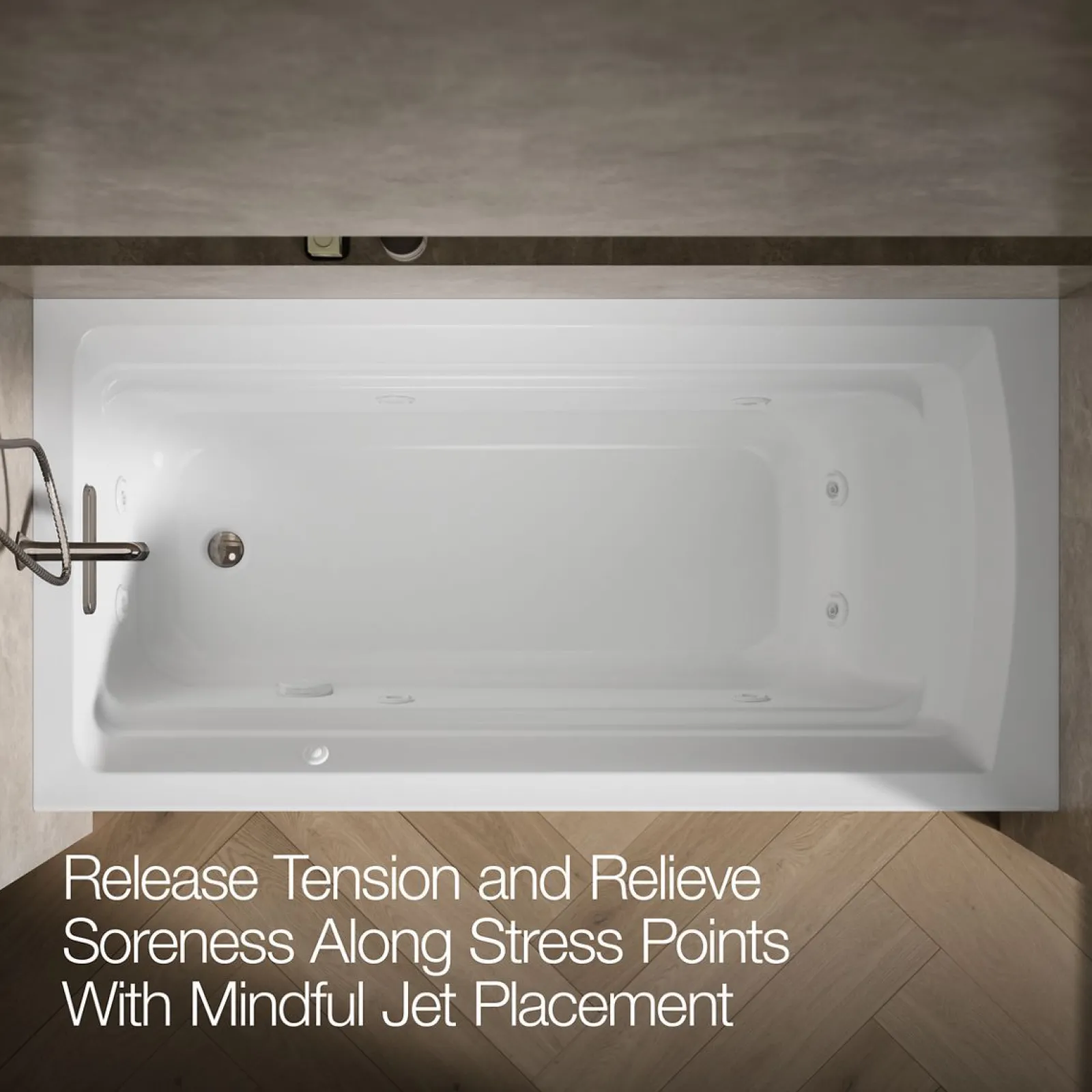 72" x 36" alcove whirlpool bath with alcove, left drain^Kohler