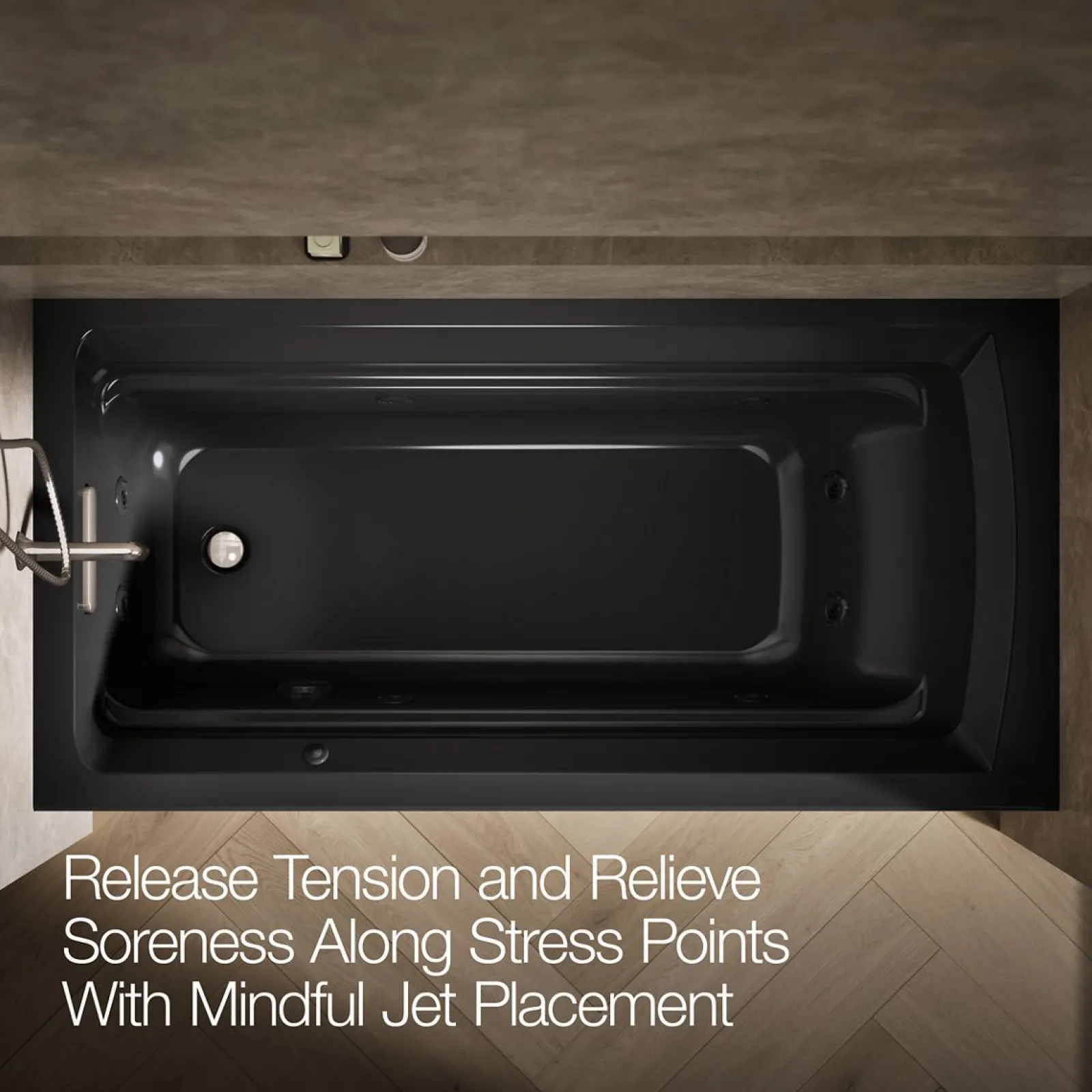 72" x 36" alcove whirlpool bath with alcove, left drain^Kohler