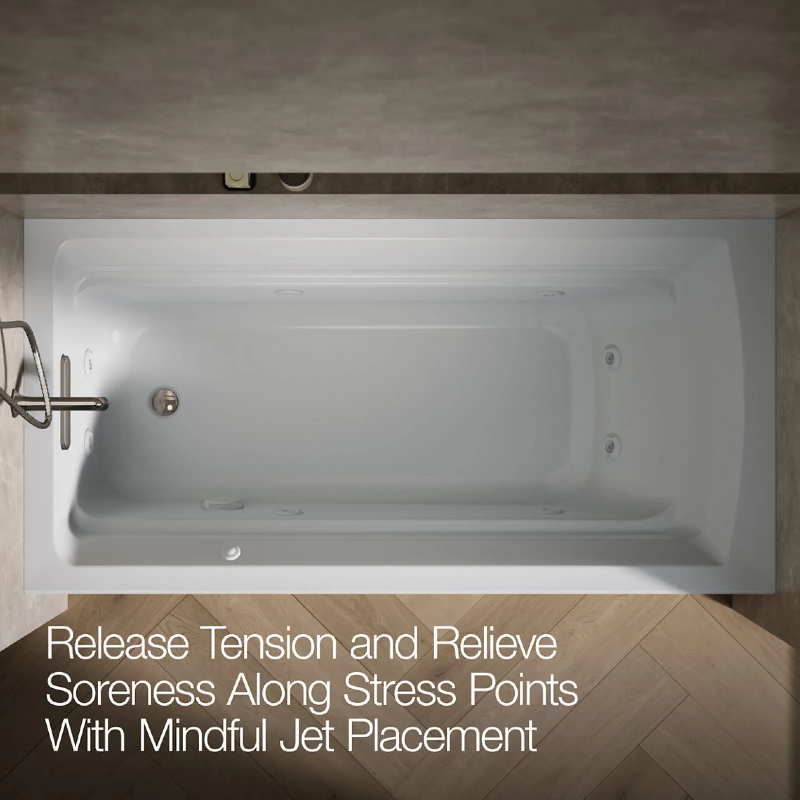 72" x 36" alcove whirlpool bath with alcove, left drain^Kohler