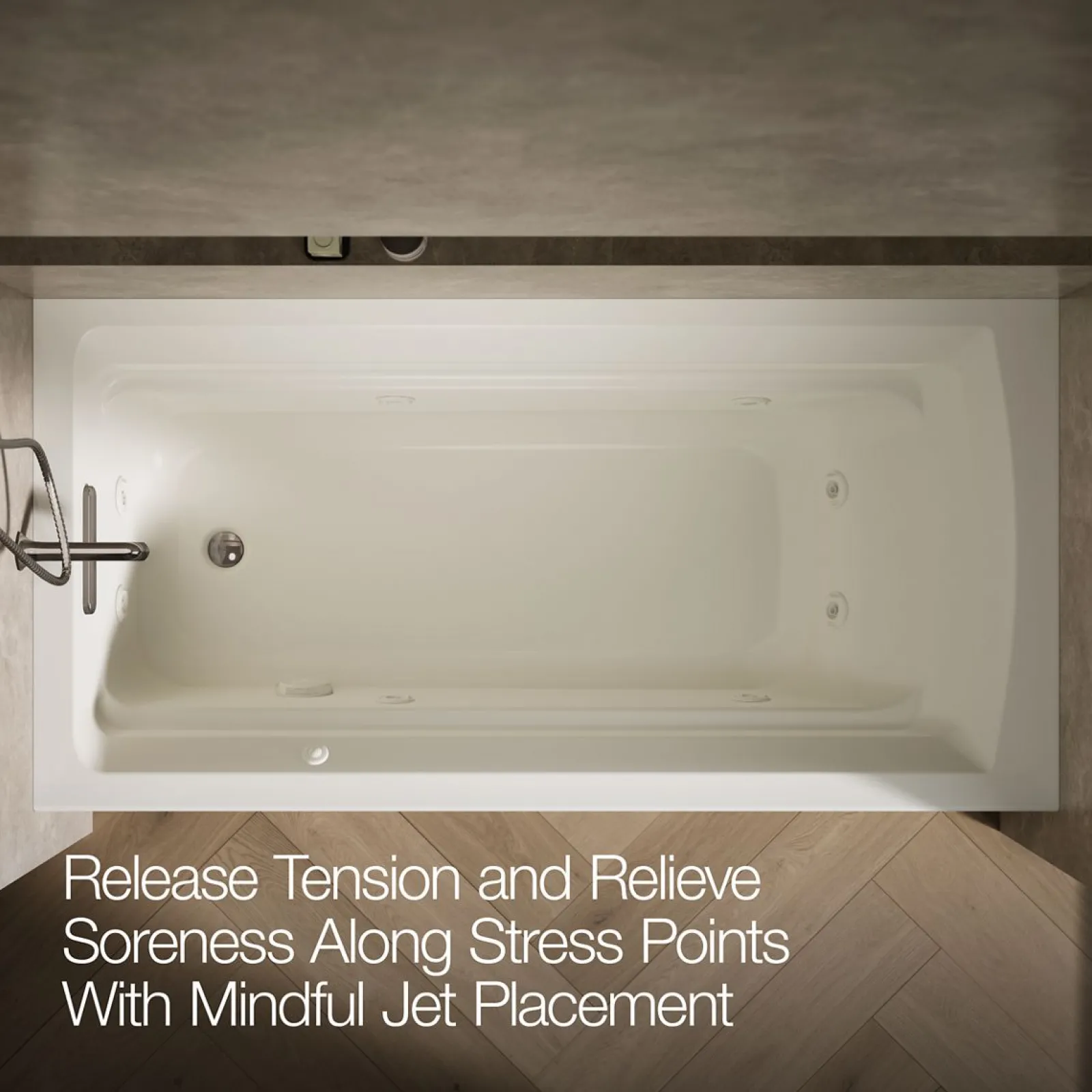 72" x 36" alcove whirlpool bath with alcove, left drain^Kohler