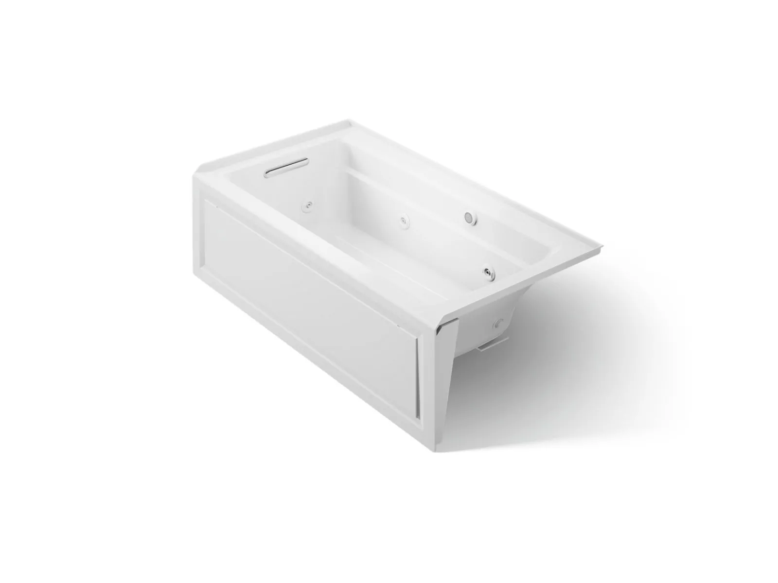 60" x 32" alcove whirlpool bath with Bask® heated surface, alcove left drain^Kohler