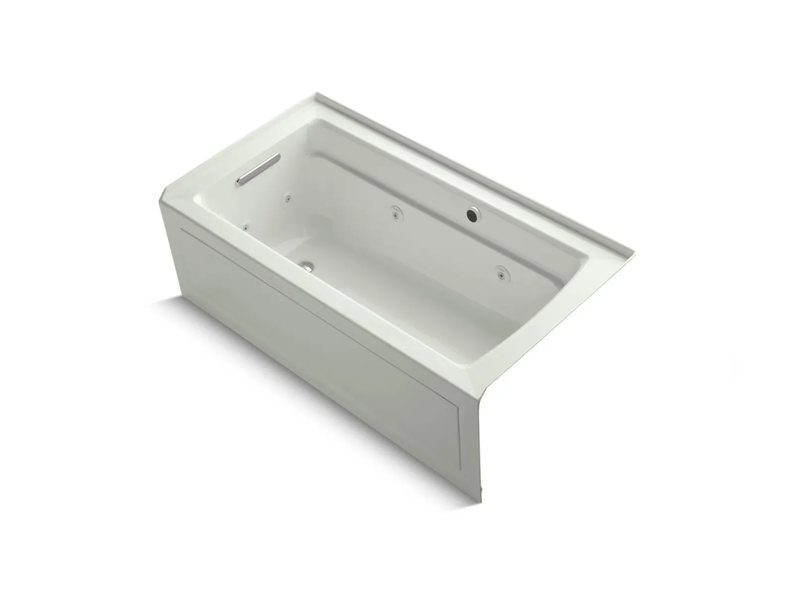 60" x 32" alcove whirlpool bath with Bask® heated surface, alcove left drain^Kohler