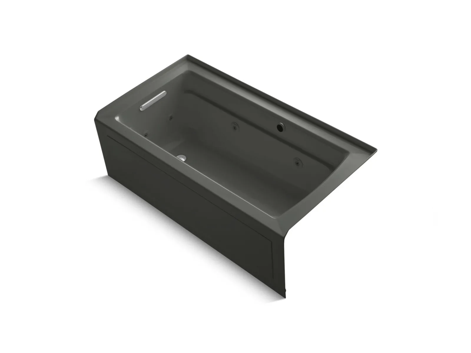 60" x 32" alcove whirlpool bath with Bask® heated surface, alcove left drain^Kohler