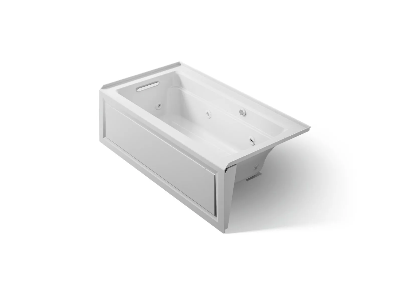 60" x 32" alcove whirlpool bath with Bask® heated surface, alcove left drain^Kohler