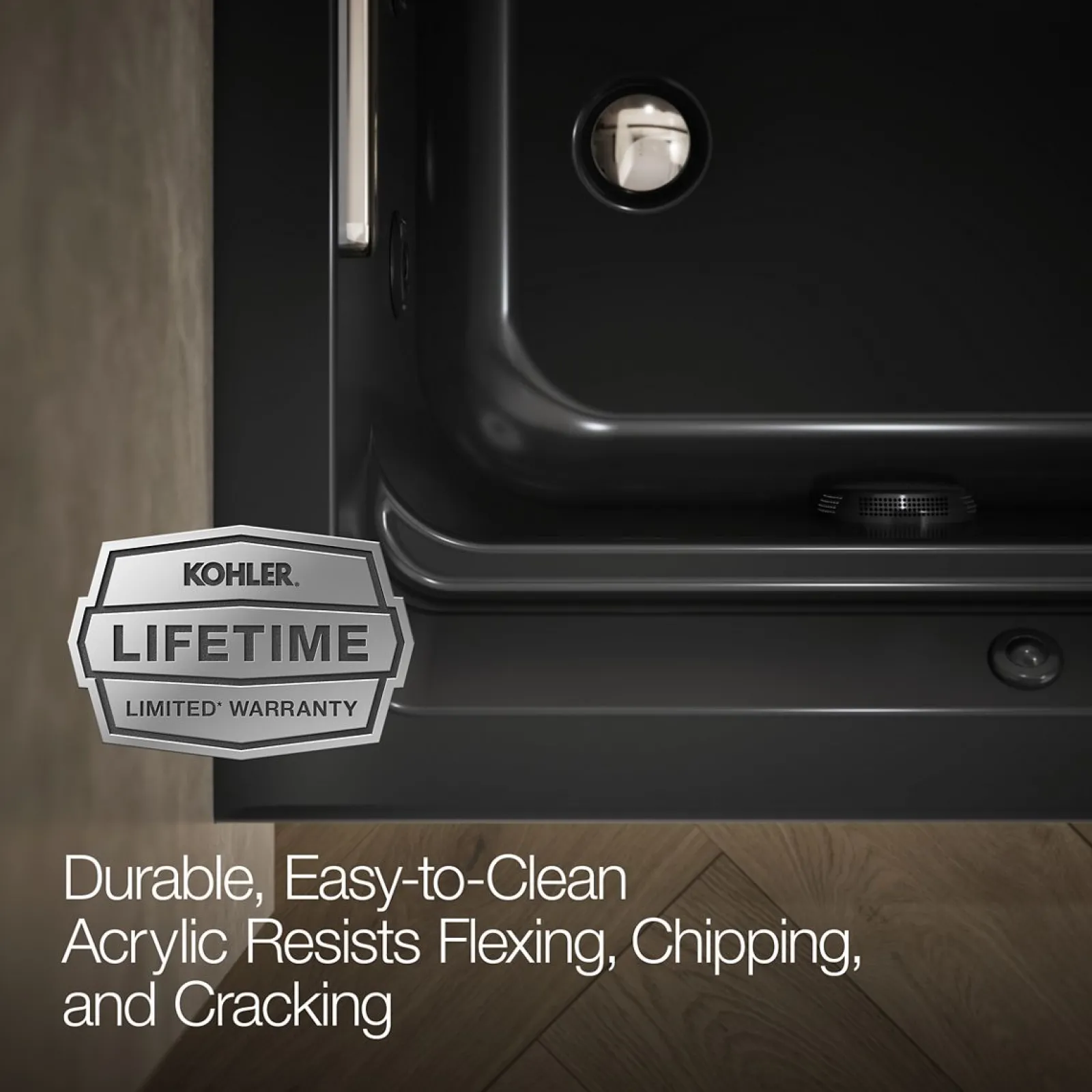 72" x 36" alcove whirlpool bath with Bask® heated surface, left drain^Kohler