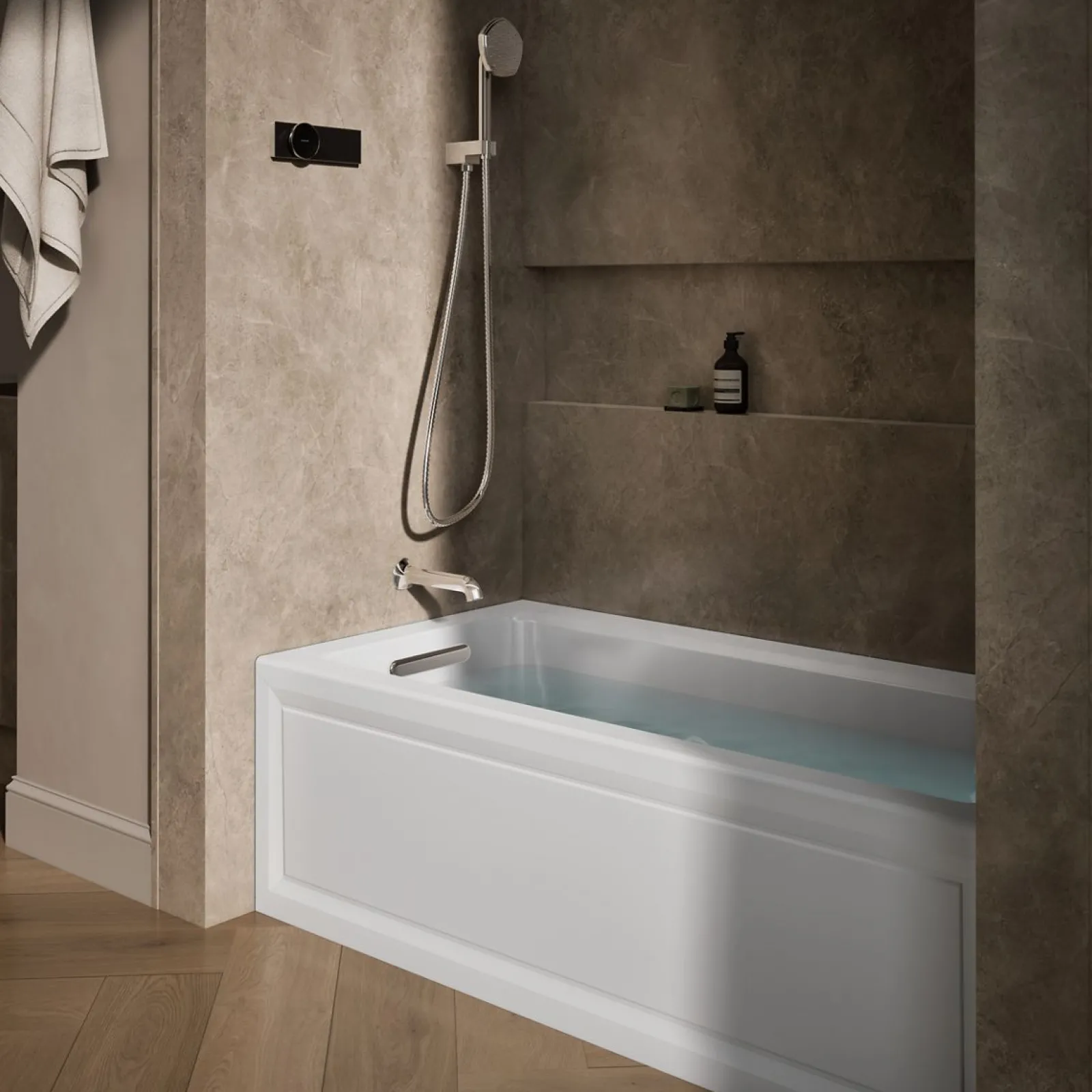60" x 30" alcove whirlpool bath with Bask® heated surface, left drain^Kohler Best