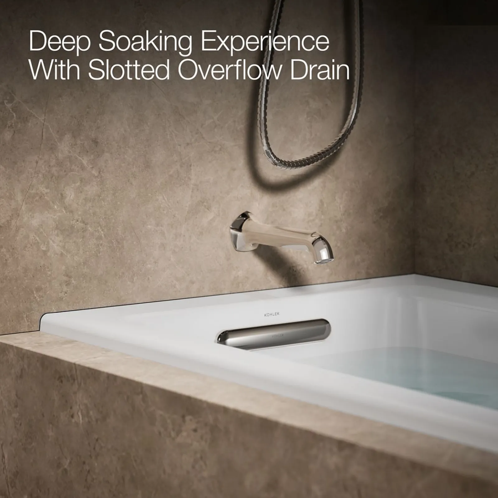 60" x 30" alcove whirlpool bath with Bask® heated surface, left drain^Kohler