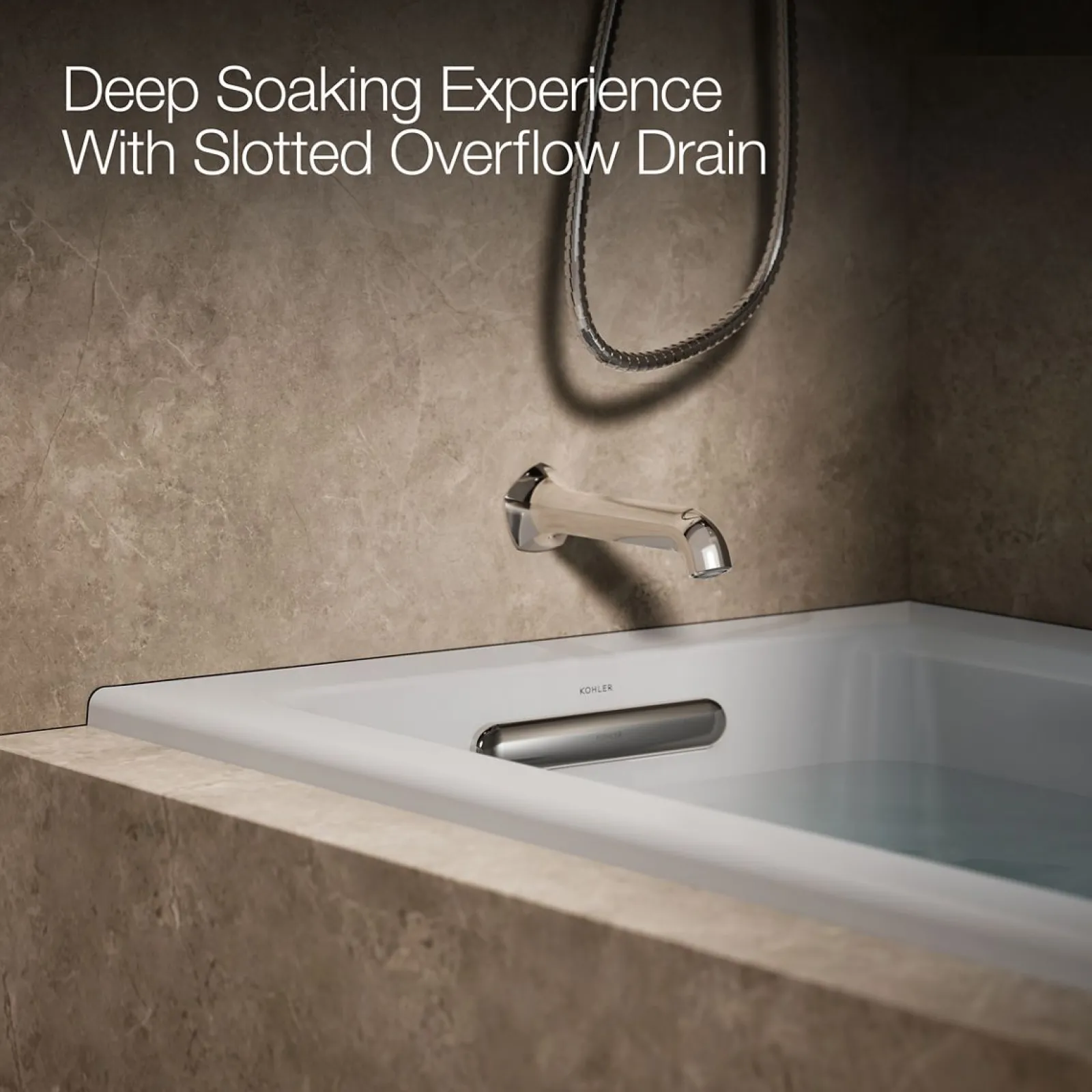 60" x 30" alcove whirlpool bath with Bask® heated surface, left drain^Kohler