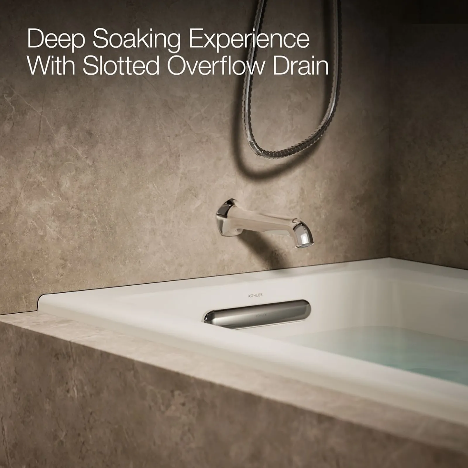 60" x 30" alcove whirlpool bath with Bask® heated surface, left drain^Kohler