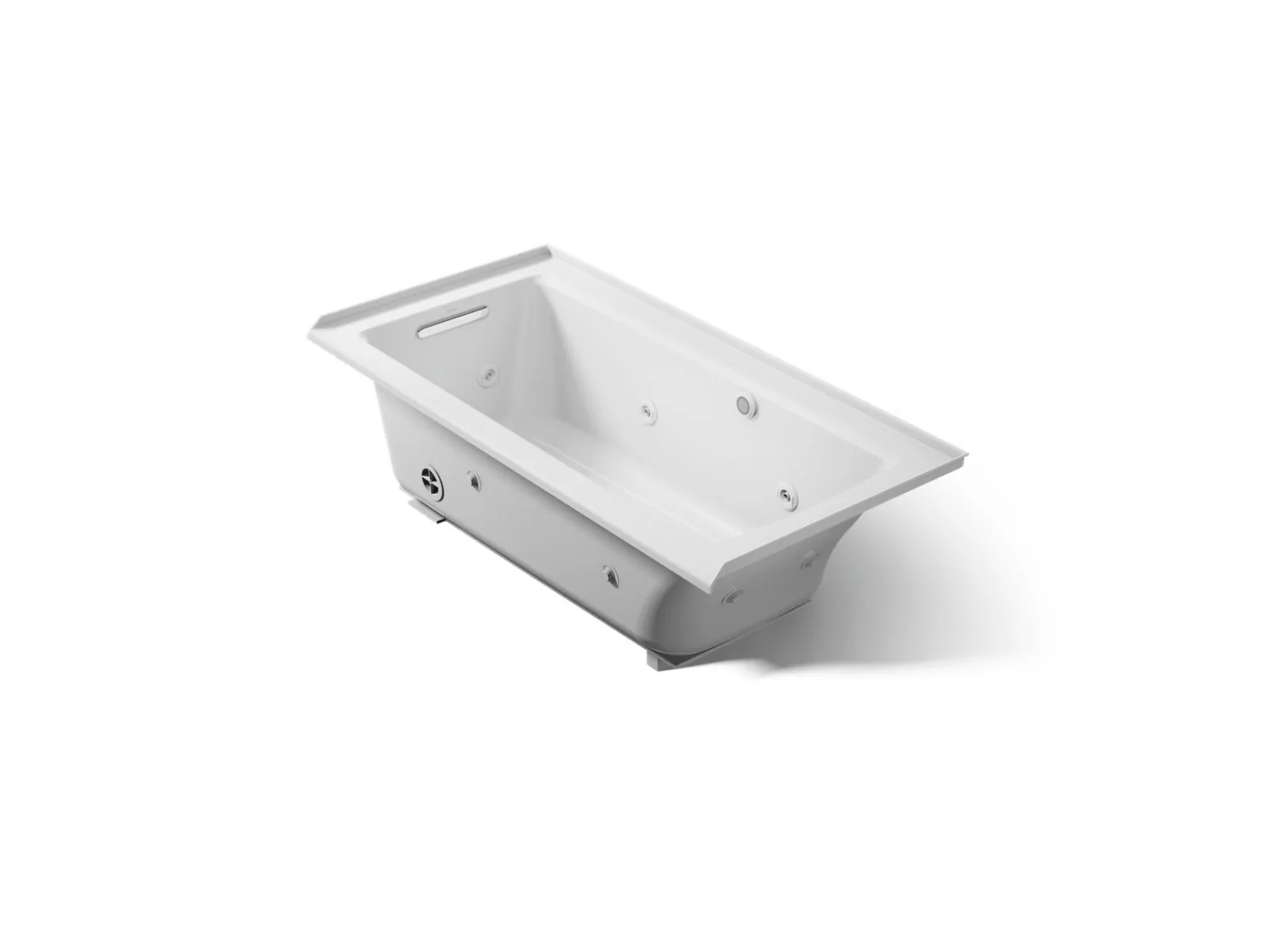 60" x 30" alcove whirlpool bath with Bask® heated surface, left drain^Kohler