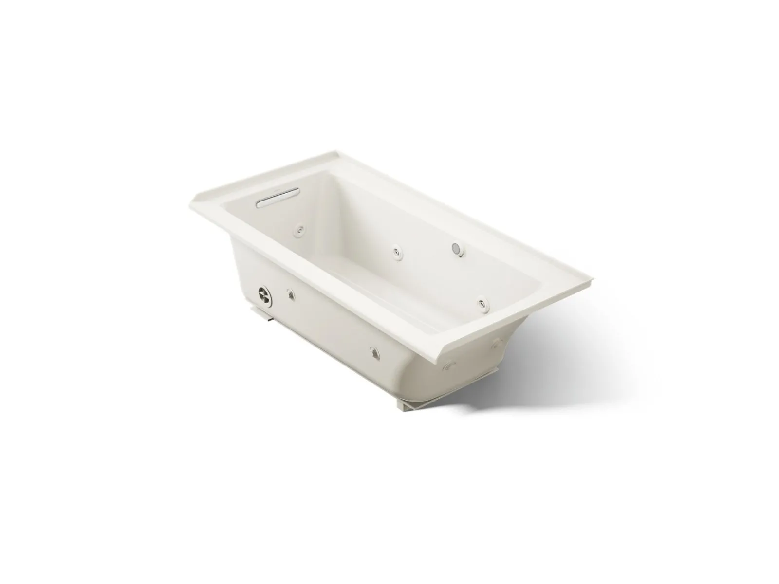 60" x 30" alcove whirlpool bath with Bask® heated surface, left drain^Kohler