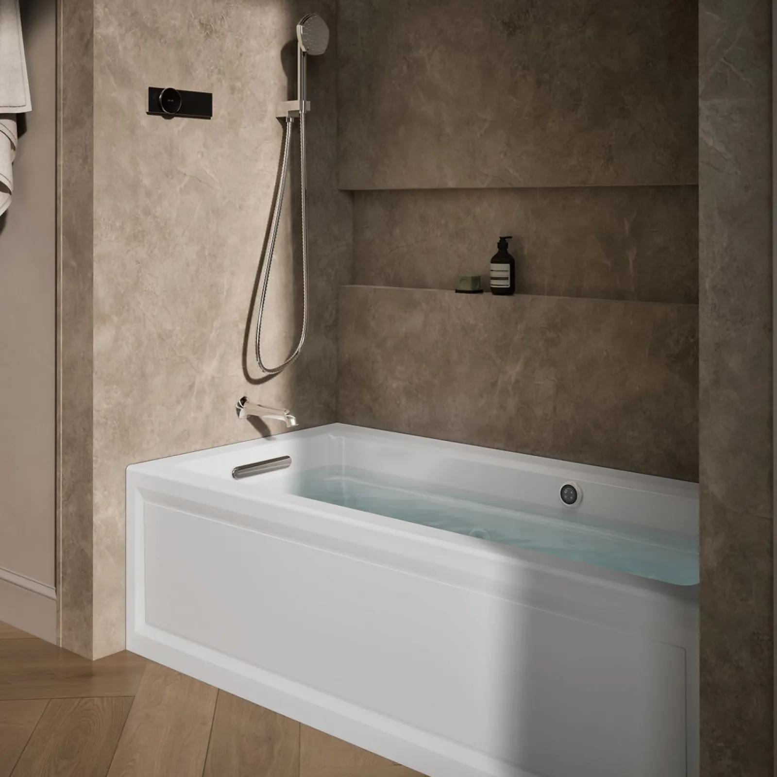 66" x 32" alcove whirlpool bath with Bask® heated surface, left drain^Kohler Discount
