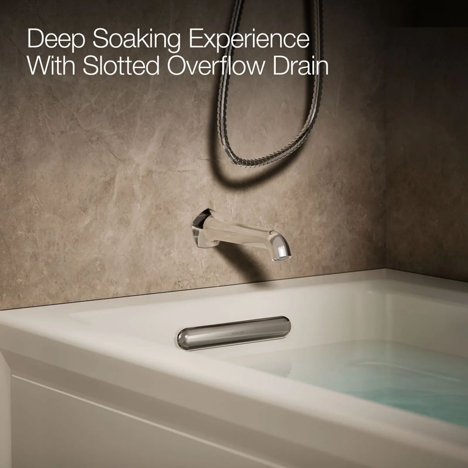 66" x 32" alcove whirlpool bath with Bask® heated surface, left drain^Kohler Discount