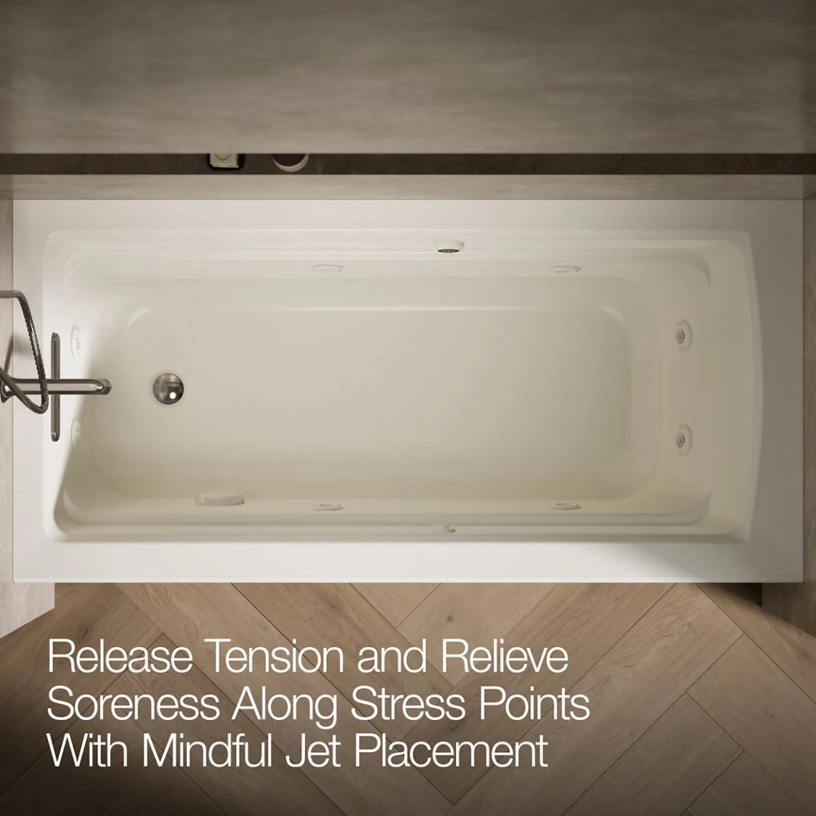66" x 32" alcove whirlpool bath with Bask® heated surface, left drain^Kohler Discount