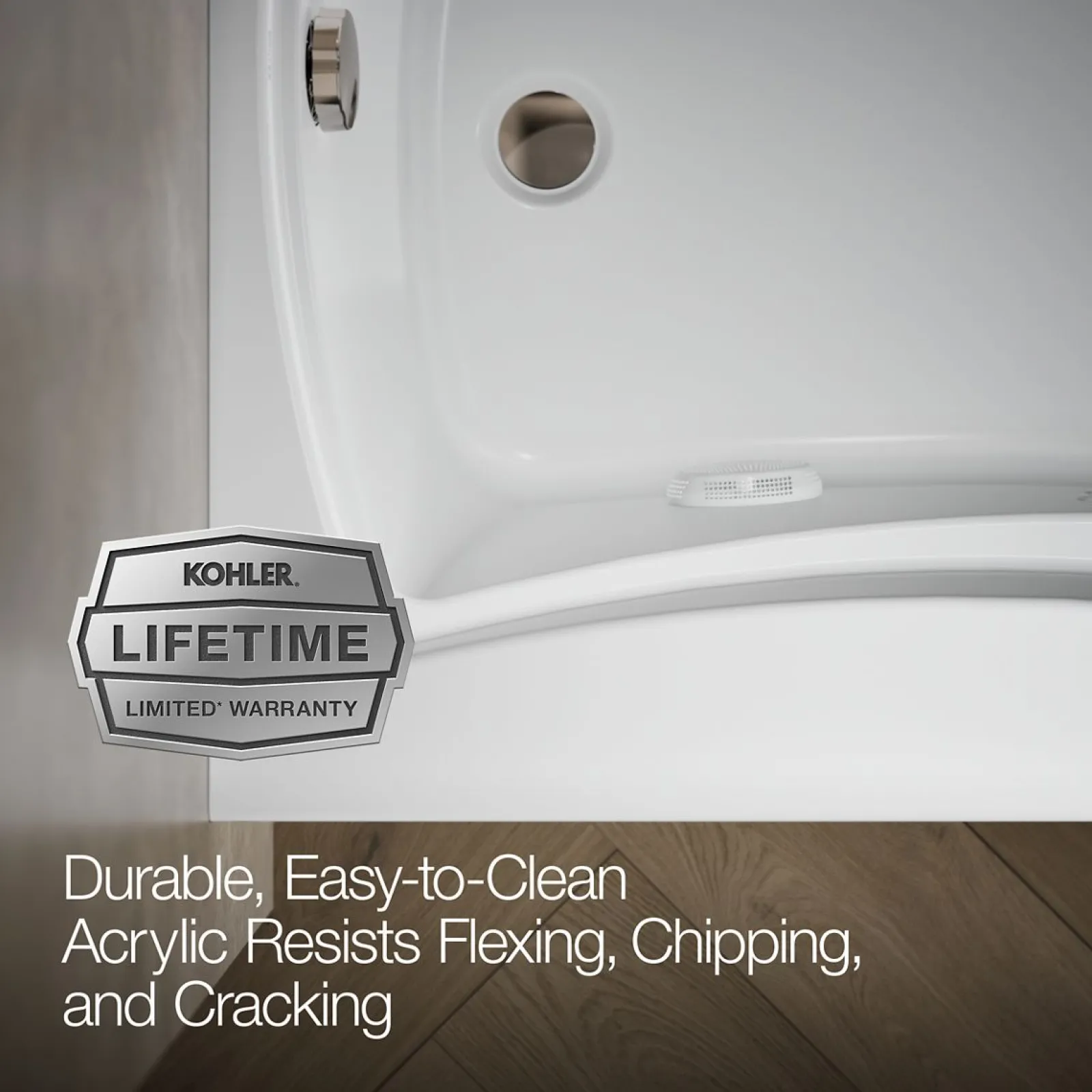66" x 36" alcove whirlpool bath with Bask® heated surface, left drain^Kohler Outlet