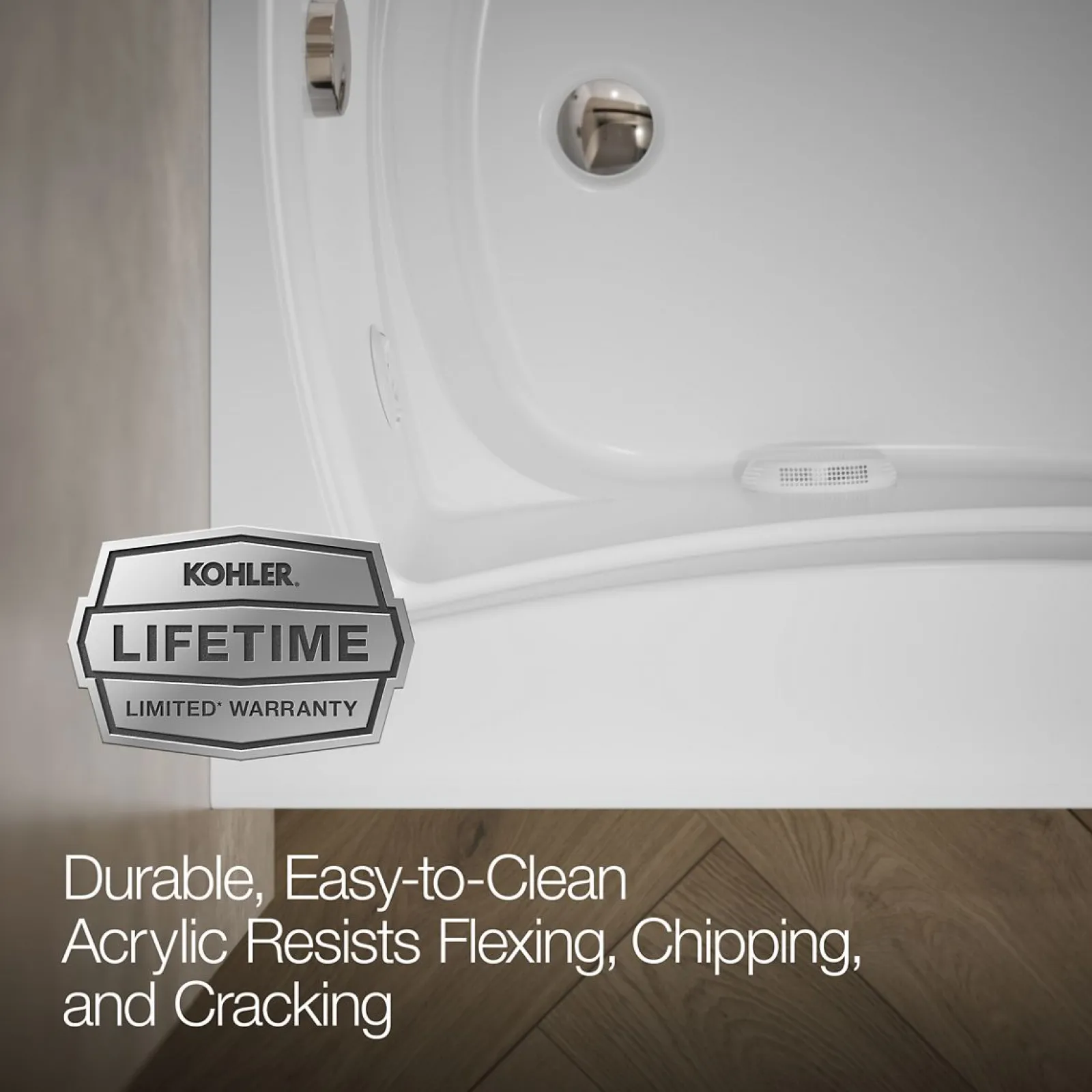 72" x 36" alcove whirlpool bath with Bask® heated surface, left drain^Kohler Clearance