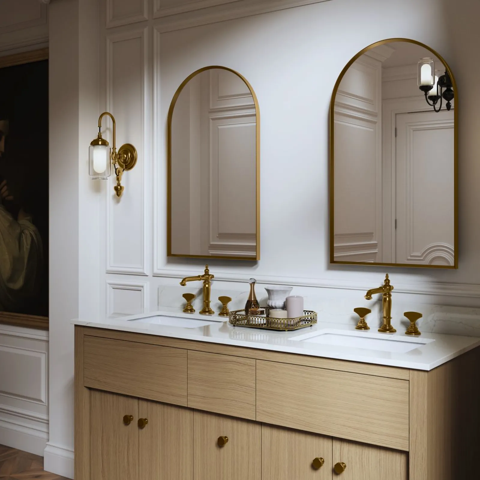 20" x 34" arched framed medicine cabinet, left-hinged^Kohler Hot