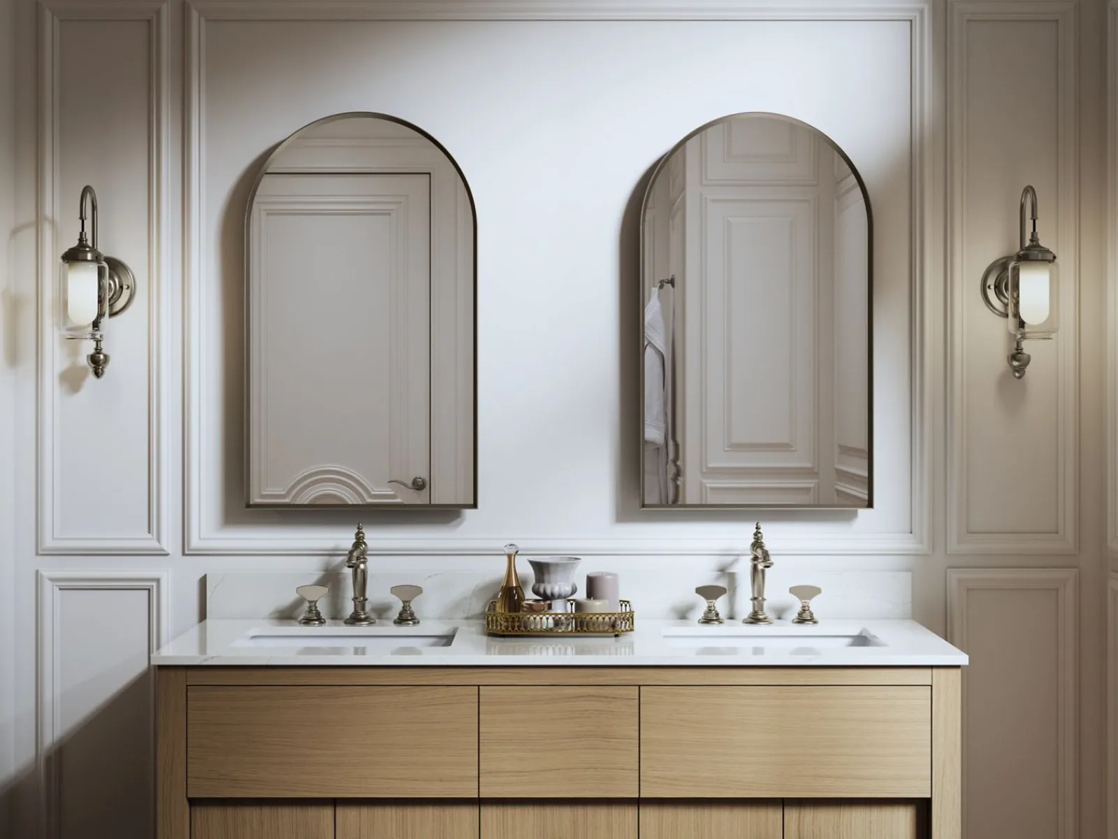 20" x 34" arched framed medicine cabinet, left-hinged^Kohler Hot