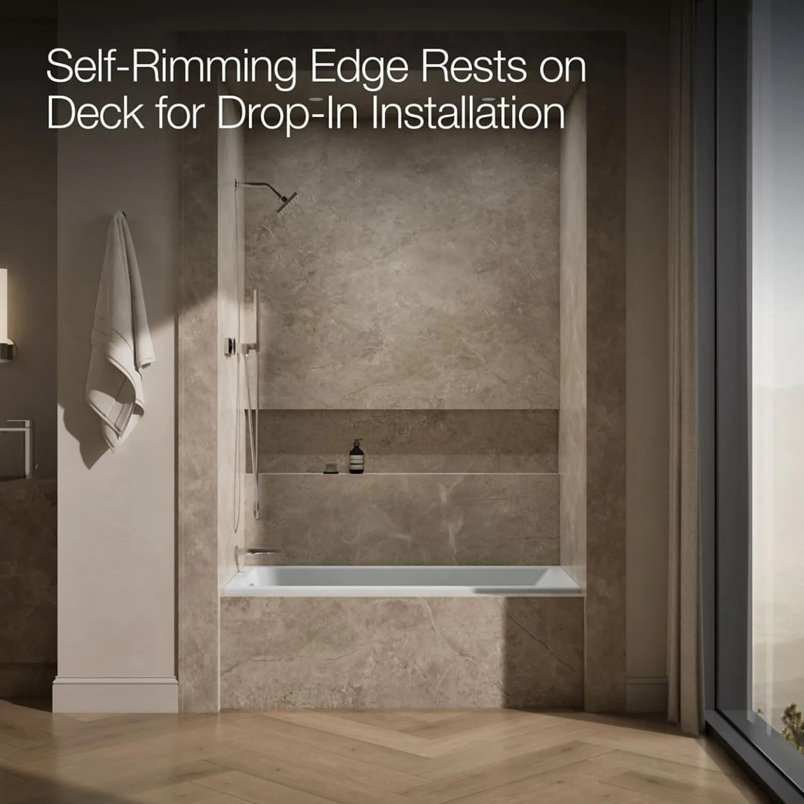 60" x 30" drop-in/alcove heated whirlpool bath, left drain^Kohler Outlet