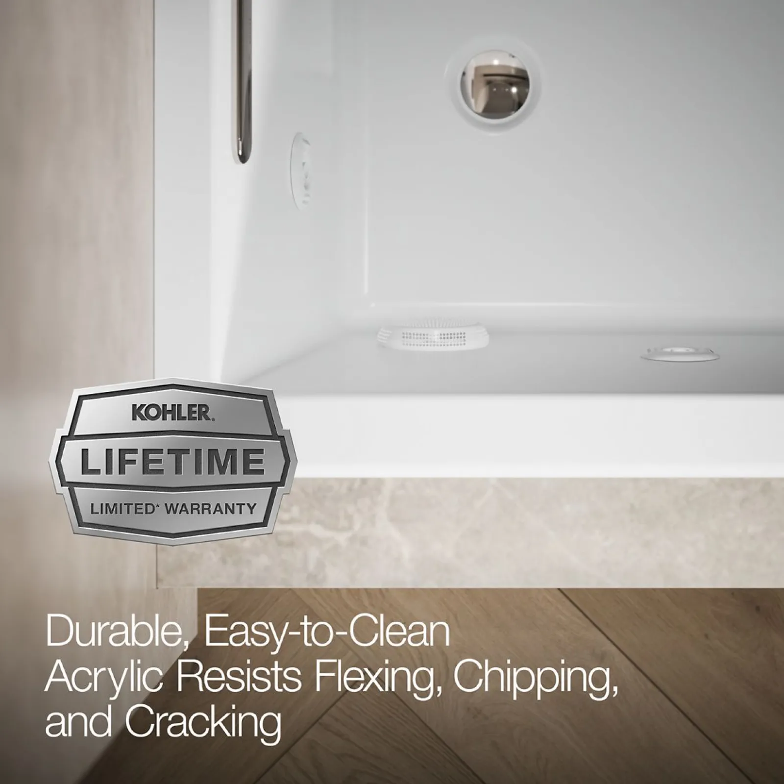 60" x 30" drop-in/alcove heated whirlpool bath, left drain^Kohler Outlet