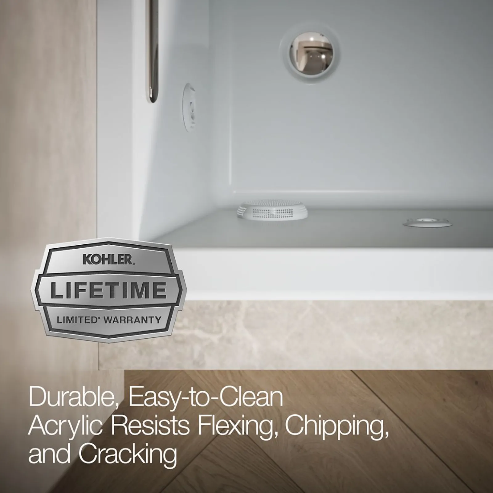 60" x 30" drop-in/alcove heated whirlpool bath, left drain^Kohler Outlet