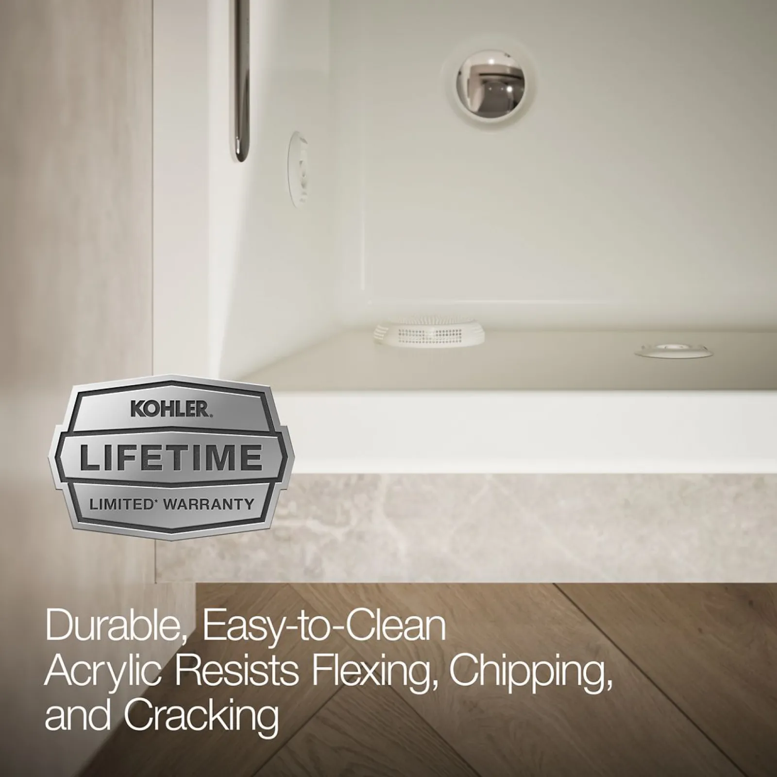 60" x 30" drop-in/alcove heated whirlpool bath, left drain^Kohler Outlet