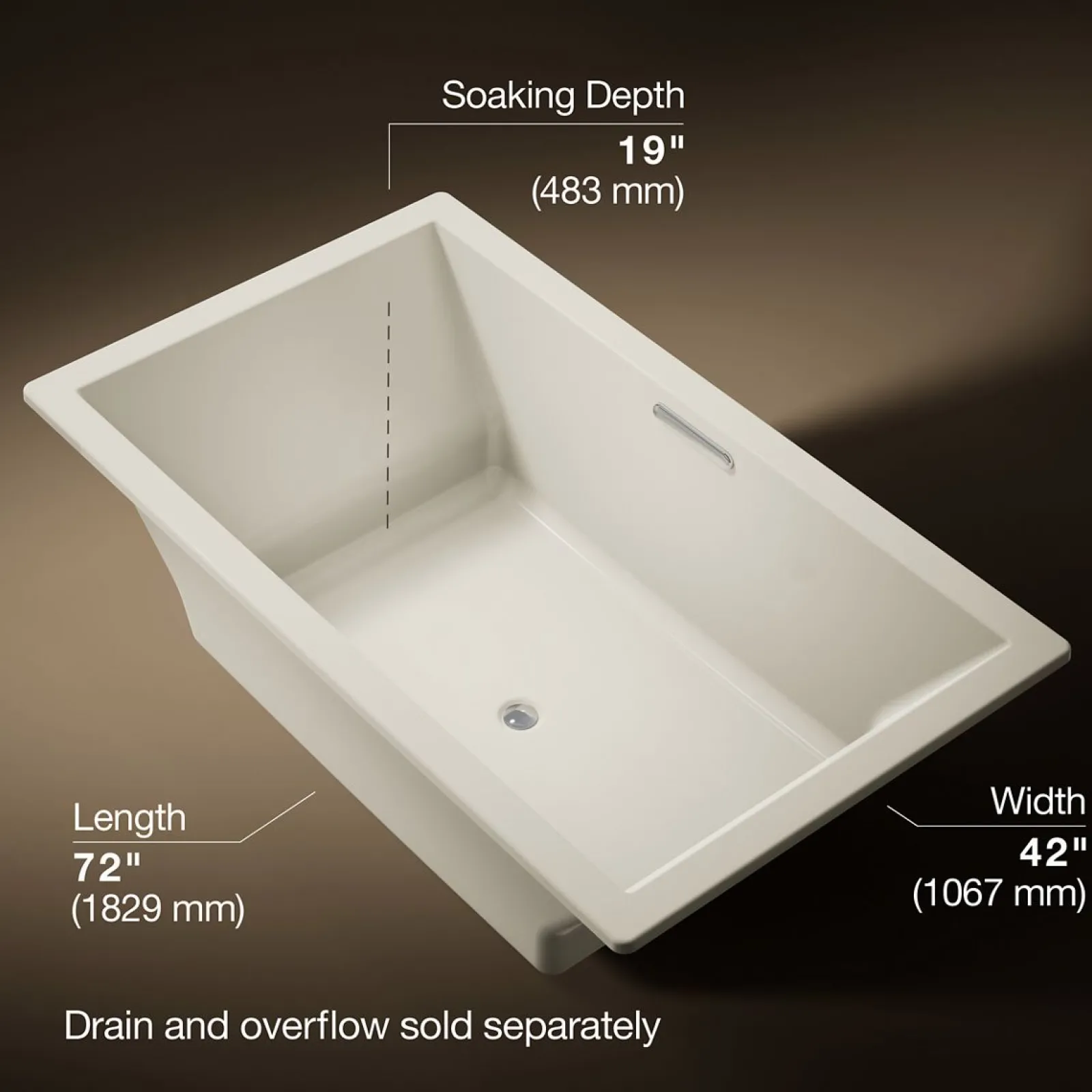72" x 42" drop-in bath^Kohler