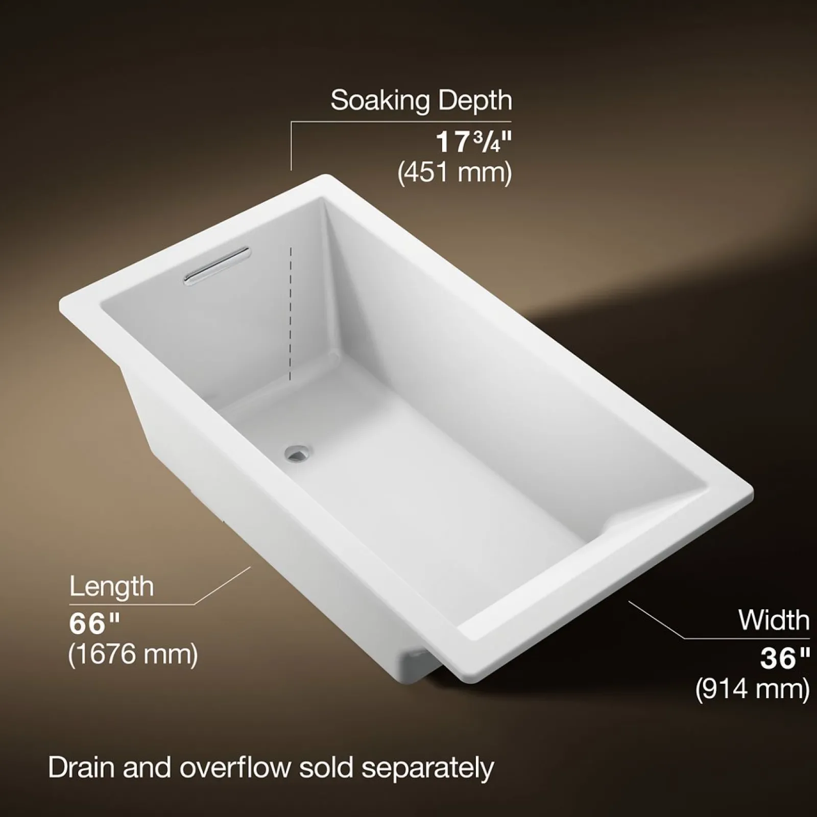 66" x 36" drop-in bath^Kohler