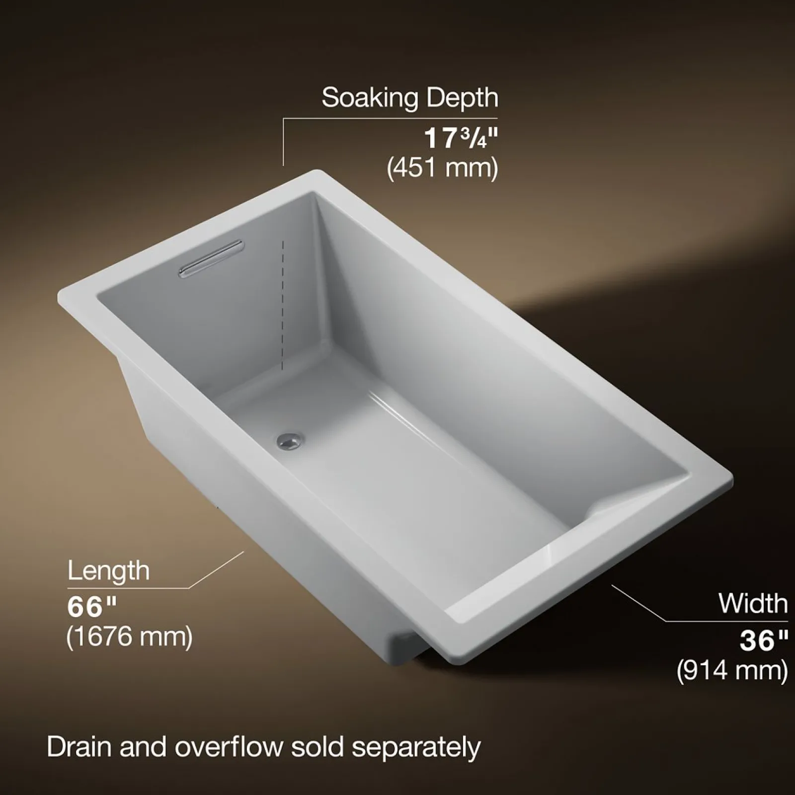 66" x 36" drop-in bath^Kohler
