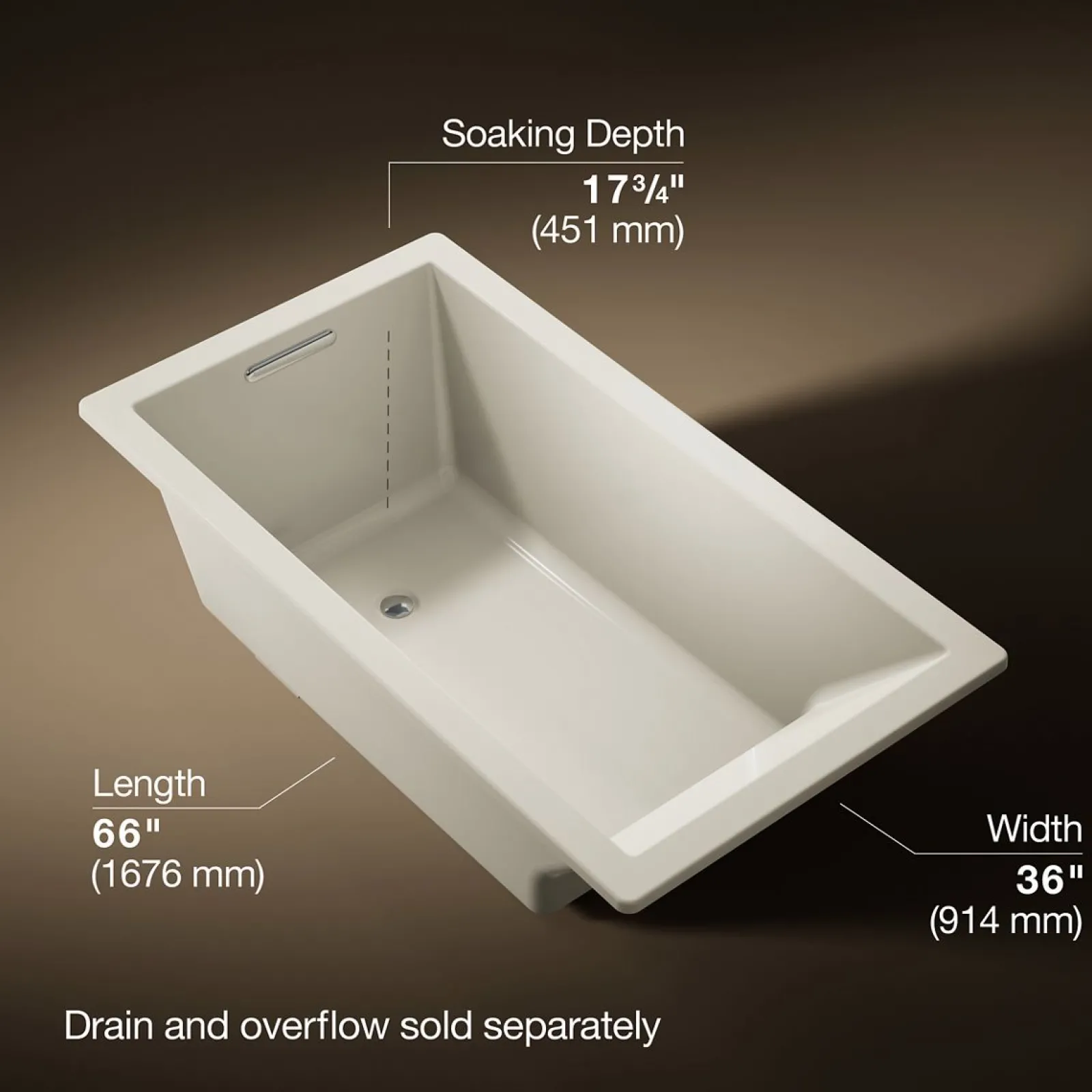 66" x 36" drop-in bath^Kohler