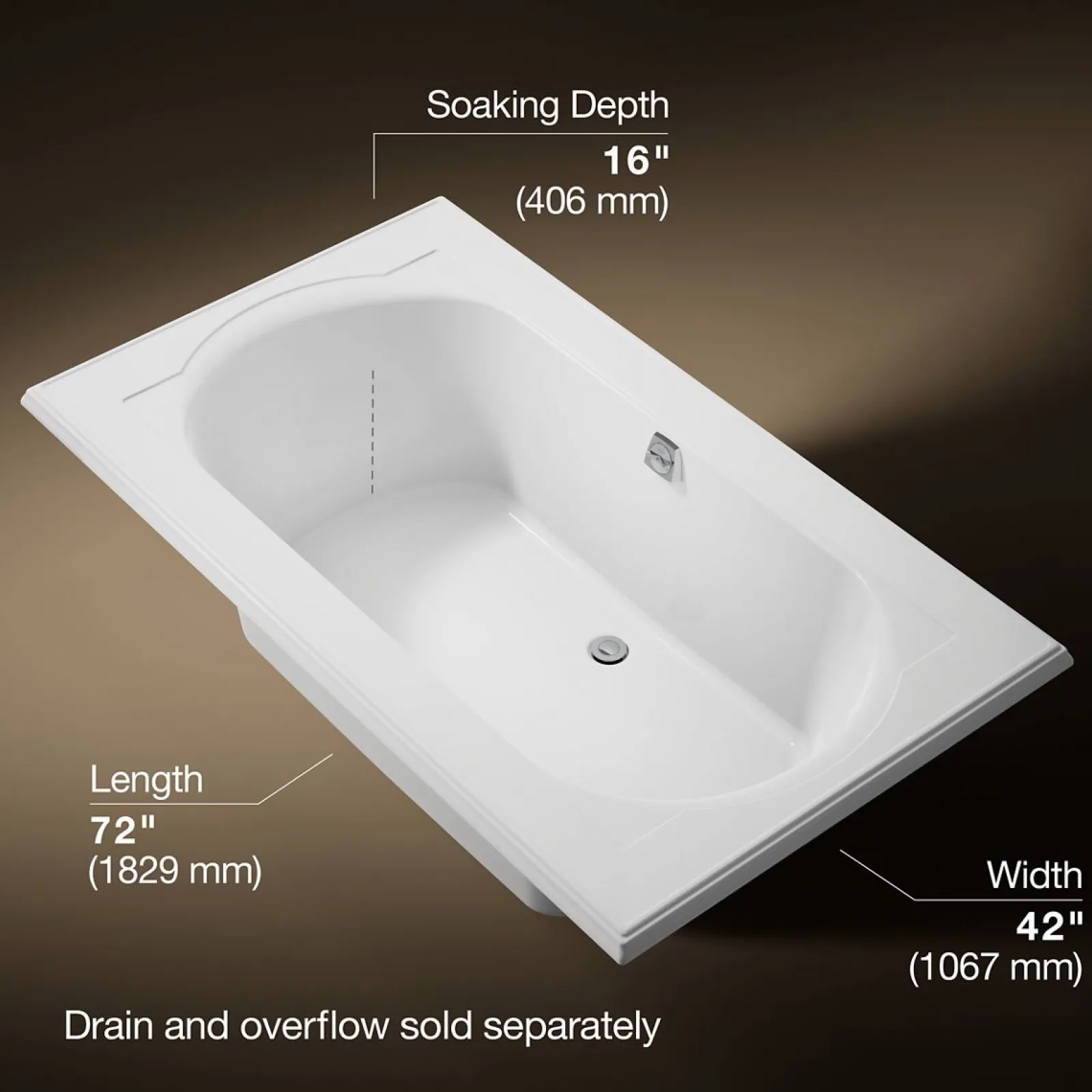 72" x 42" drop-in bath^Kohler Outlet