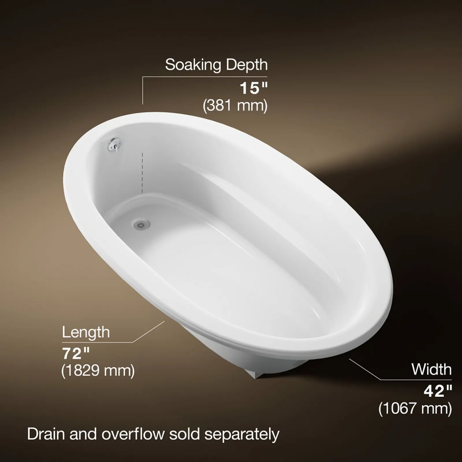 72" x 42" drop-in bath^Kohler Discount