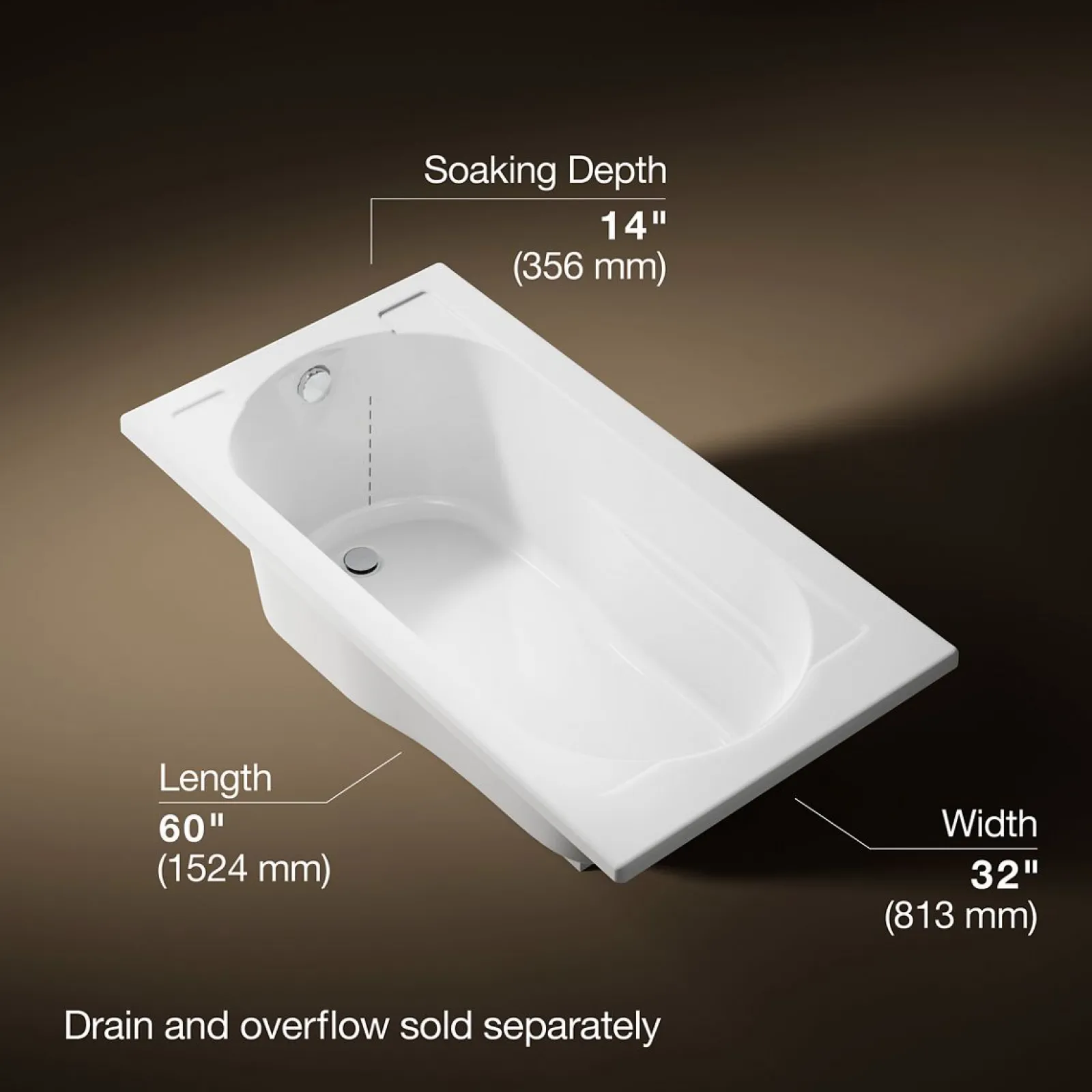 60" x 32" drop-in bath^Kohler Hot