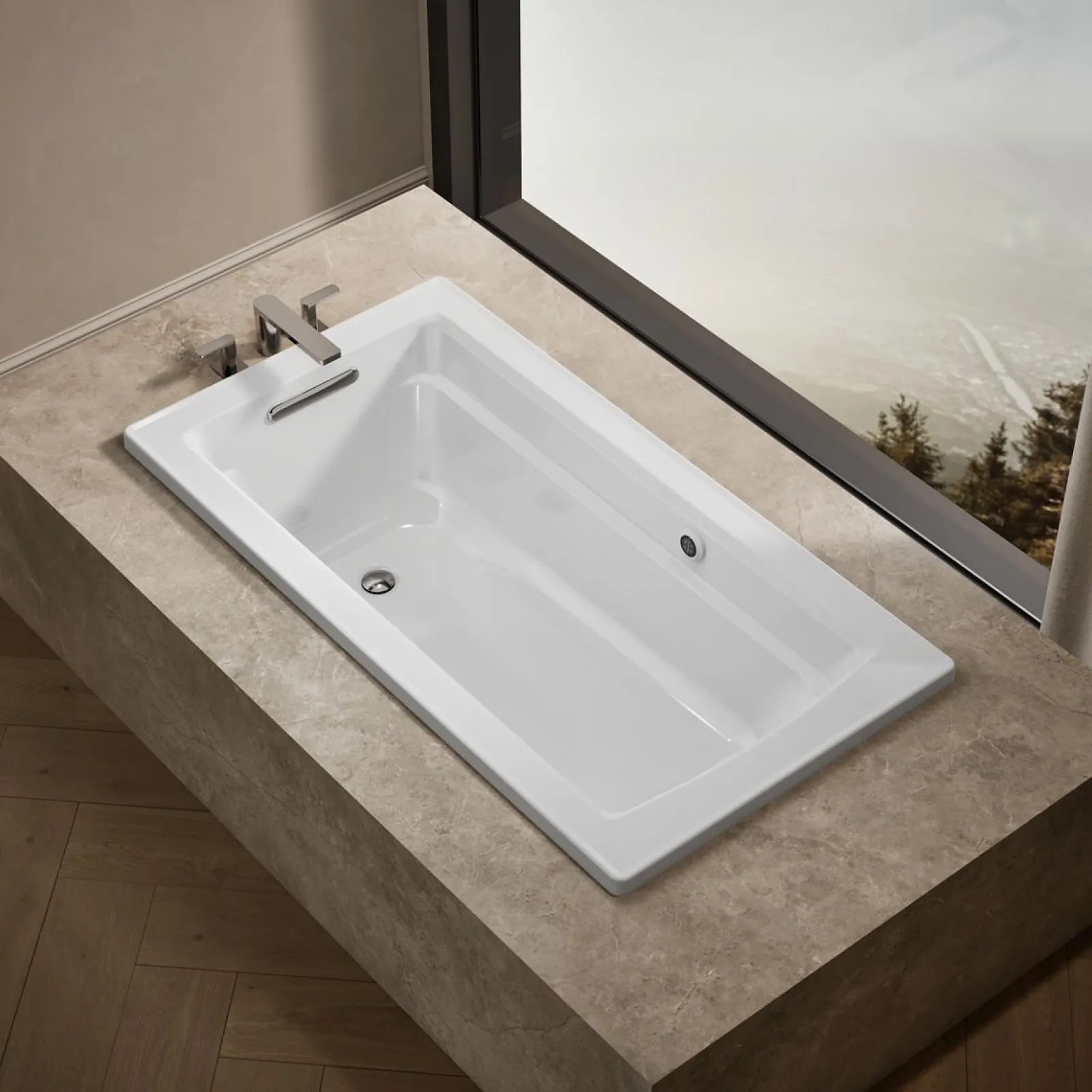 60" x 32" drop-in bath with Bask® heated surface^Kohler New