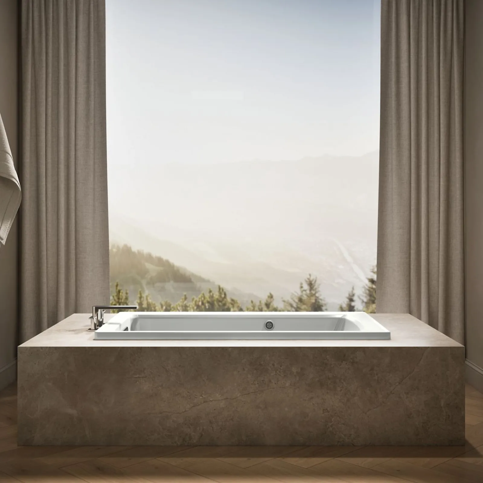 60" x 32" drop-in bath with Bask® heated surface^Kohler New