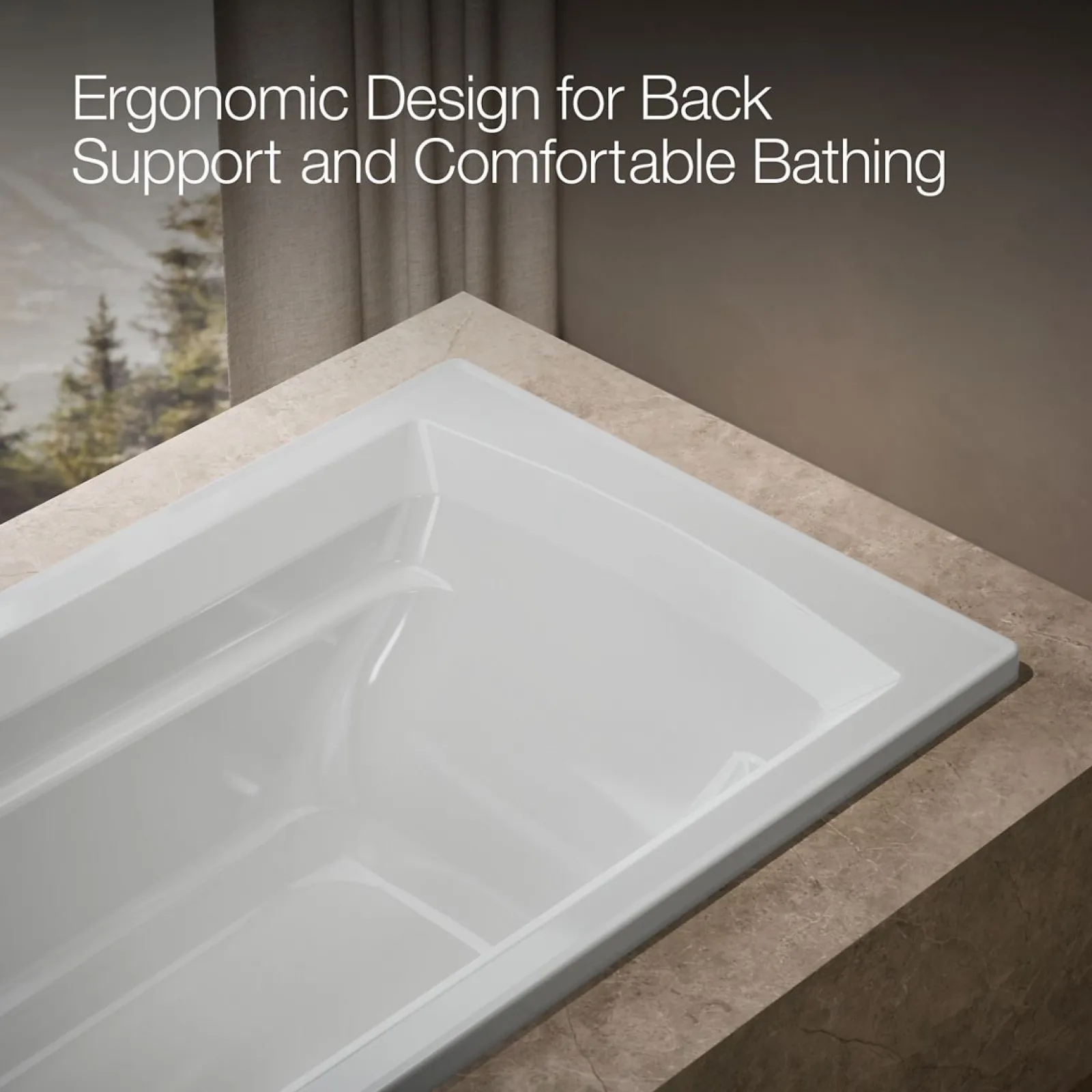 72" x 36" drop-in bath with Bask® heated surface^Kohler Best