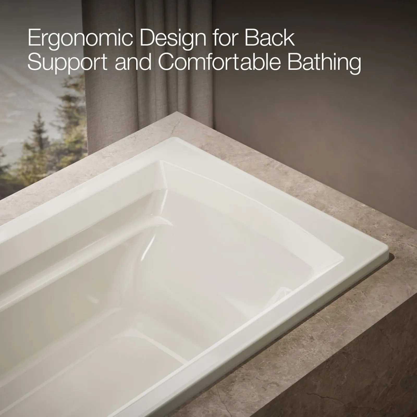 72" x 36" drop-in bath with Bask® heated surface^Kohler Best