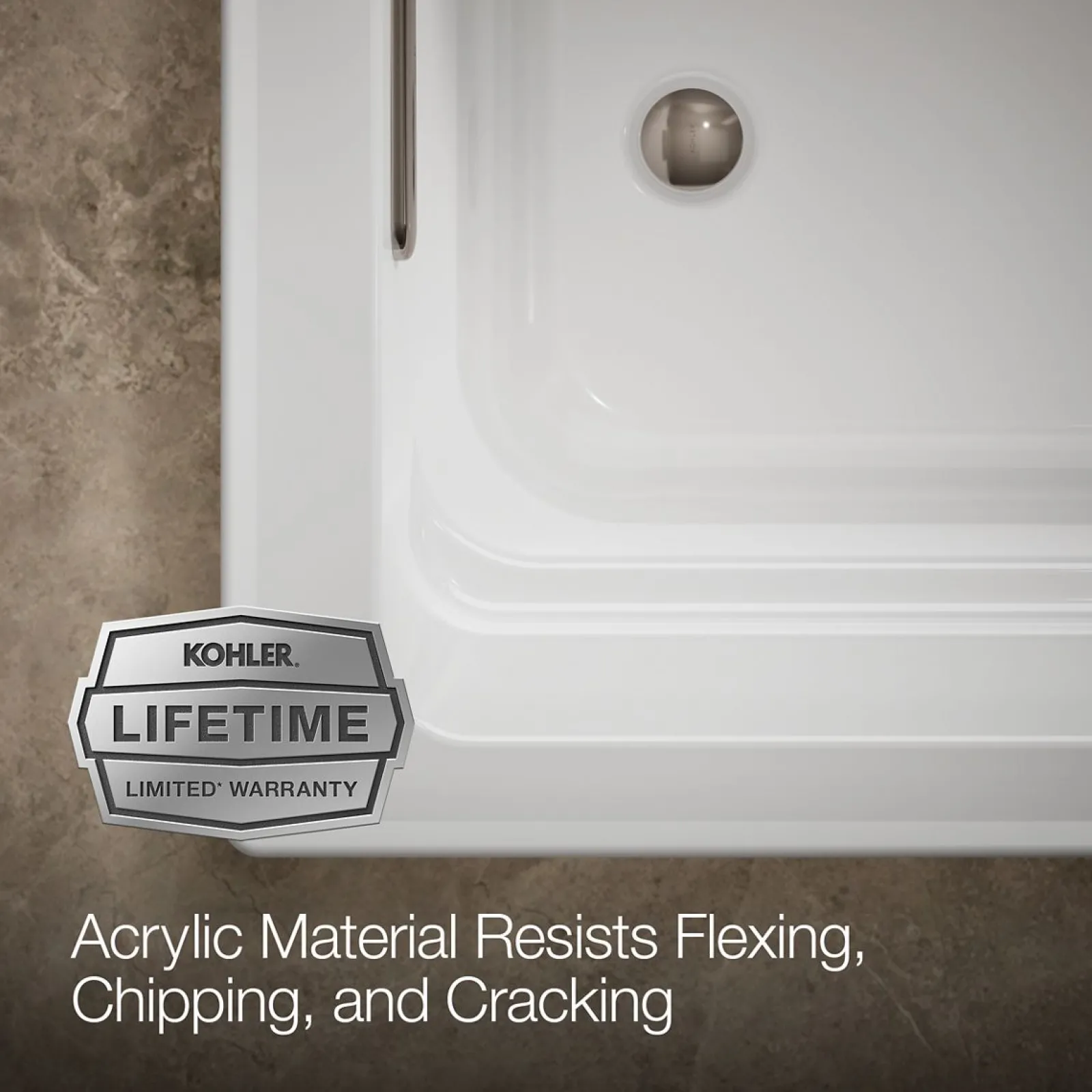 72" x 36" drop-in bath with Bask® heated surface^Kohler Best