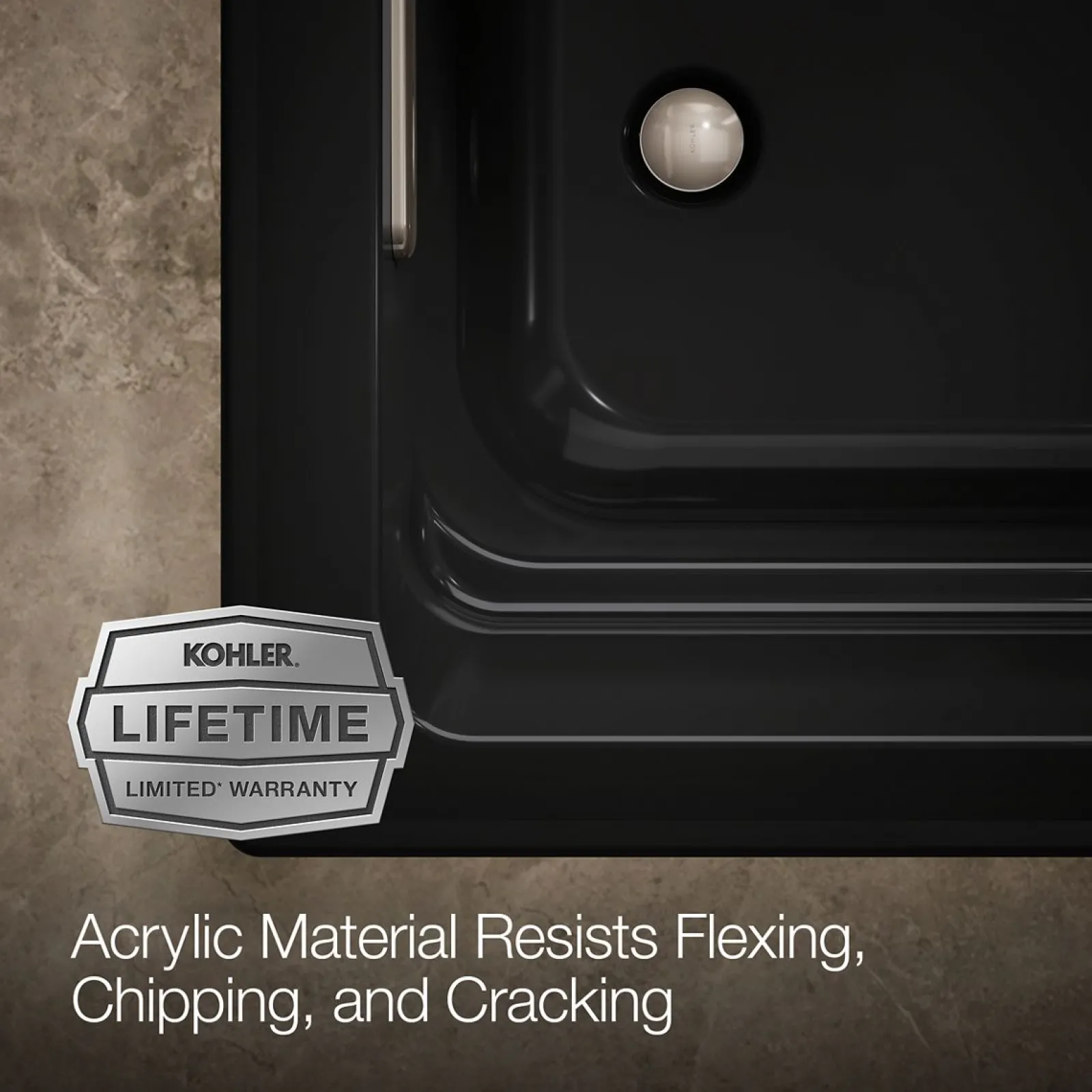 72" x 36" drop-in bath with Bask® heated surface^Kohler Best