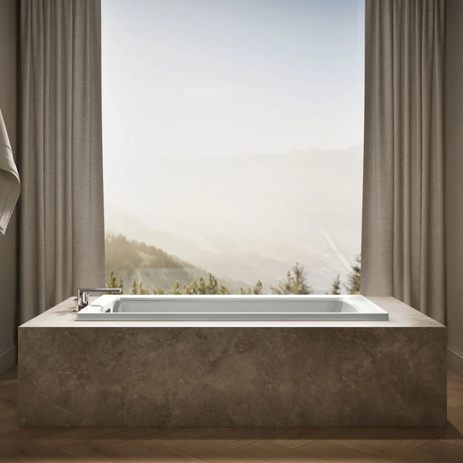 66" x 32" drop-in bath with Bask® heated surface^Kohler New