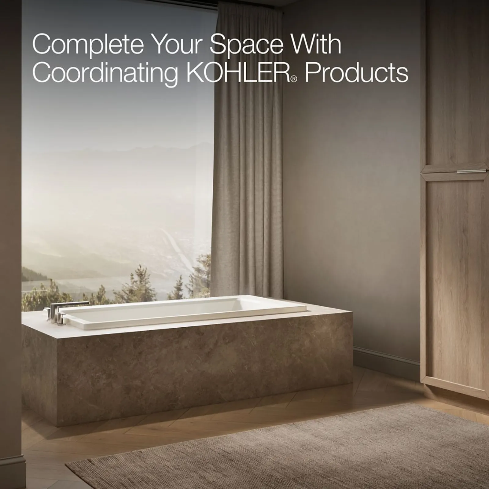 66" x 32" drop-in bath with Bask® heated surface^Kohler New