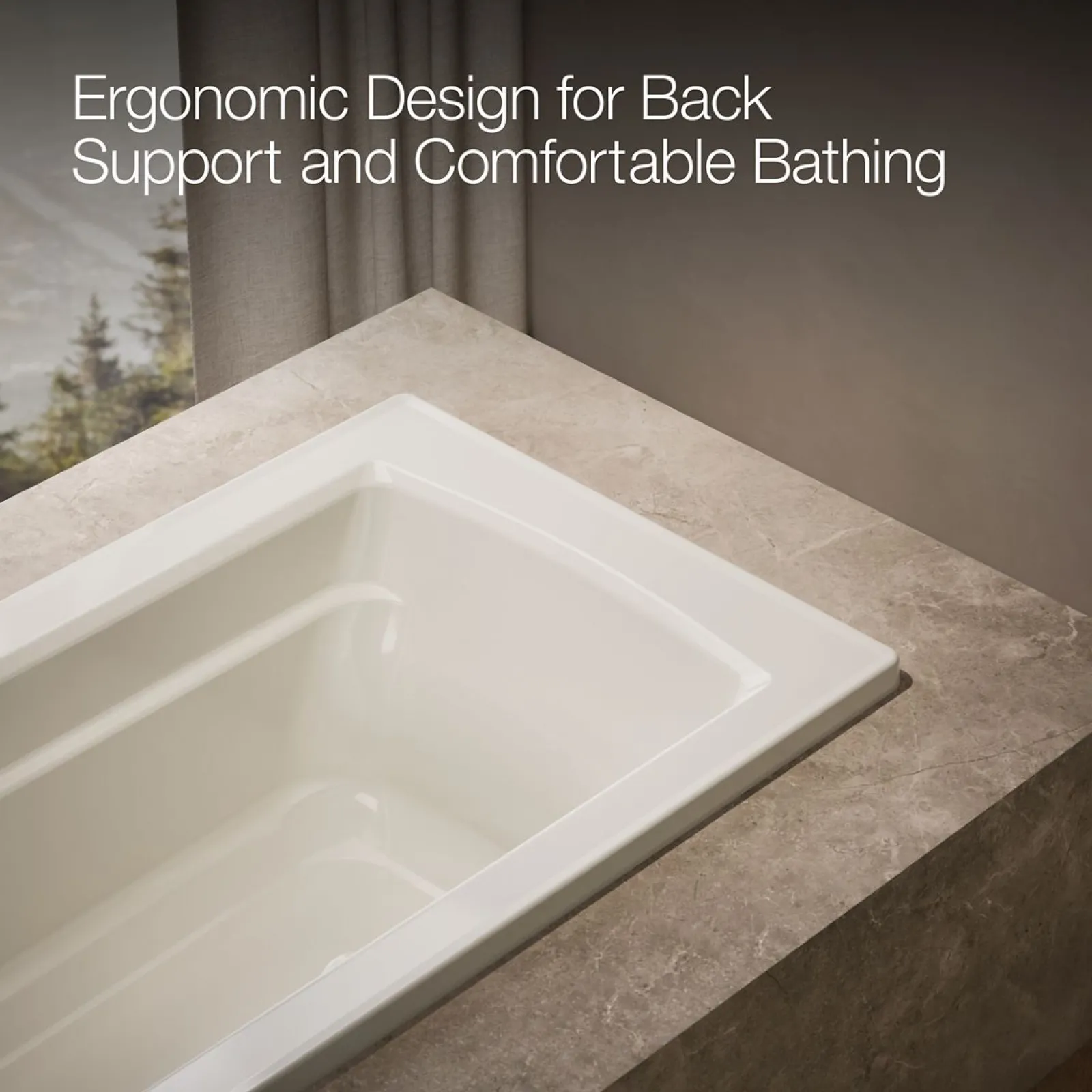 66" x 32" drop-in bath with Bask® heated surface^Kohler New