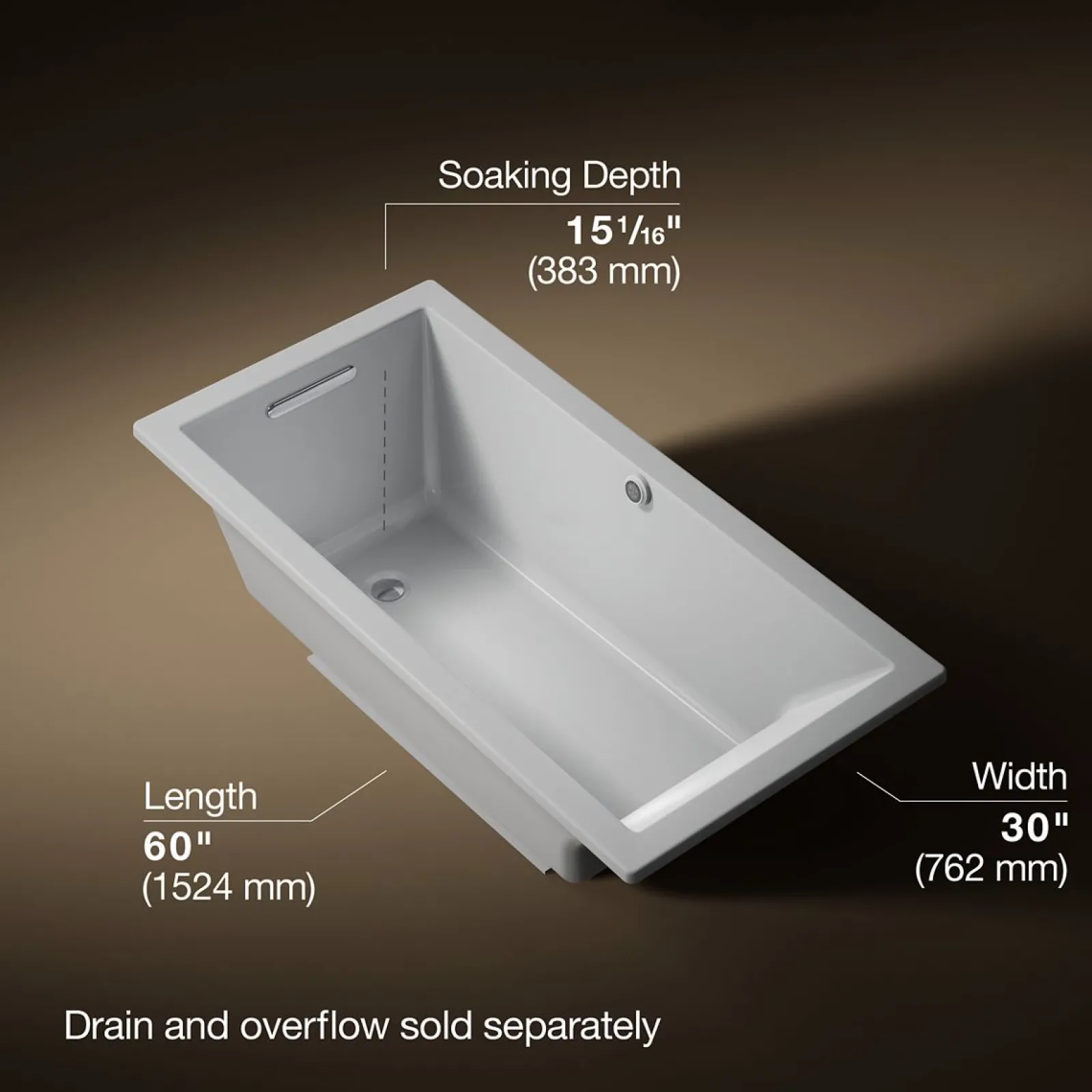 60" x 30" drop-in bath with Bask® heated surface^Kohler Sale