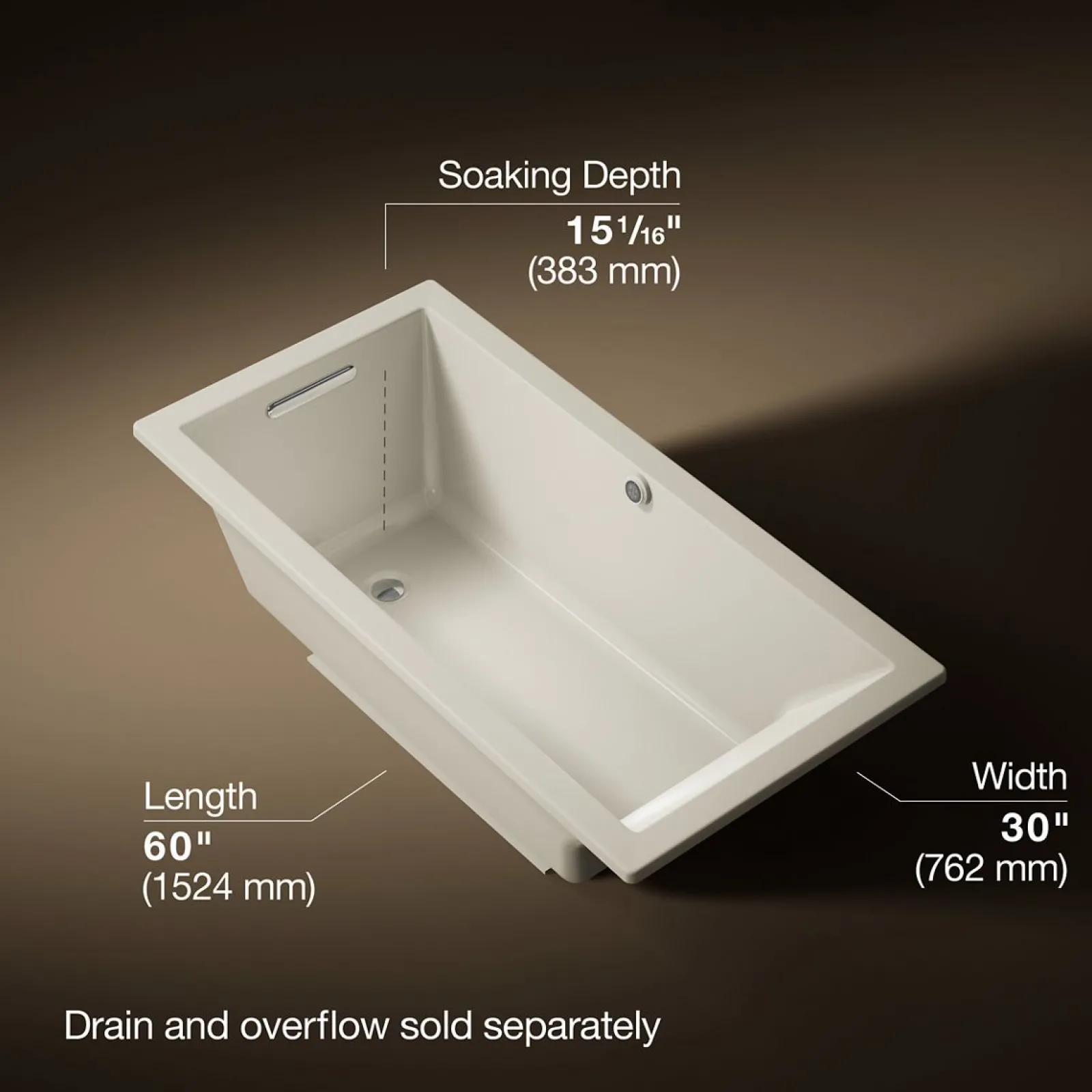 60" x 30" drop-in bath with Bask® heated surface^Kohler Sale