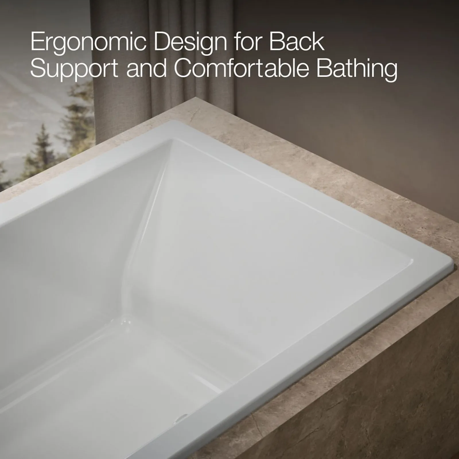 72" x 42" drop-in bath with Bask® heated surface^Kohler Best