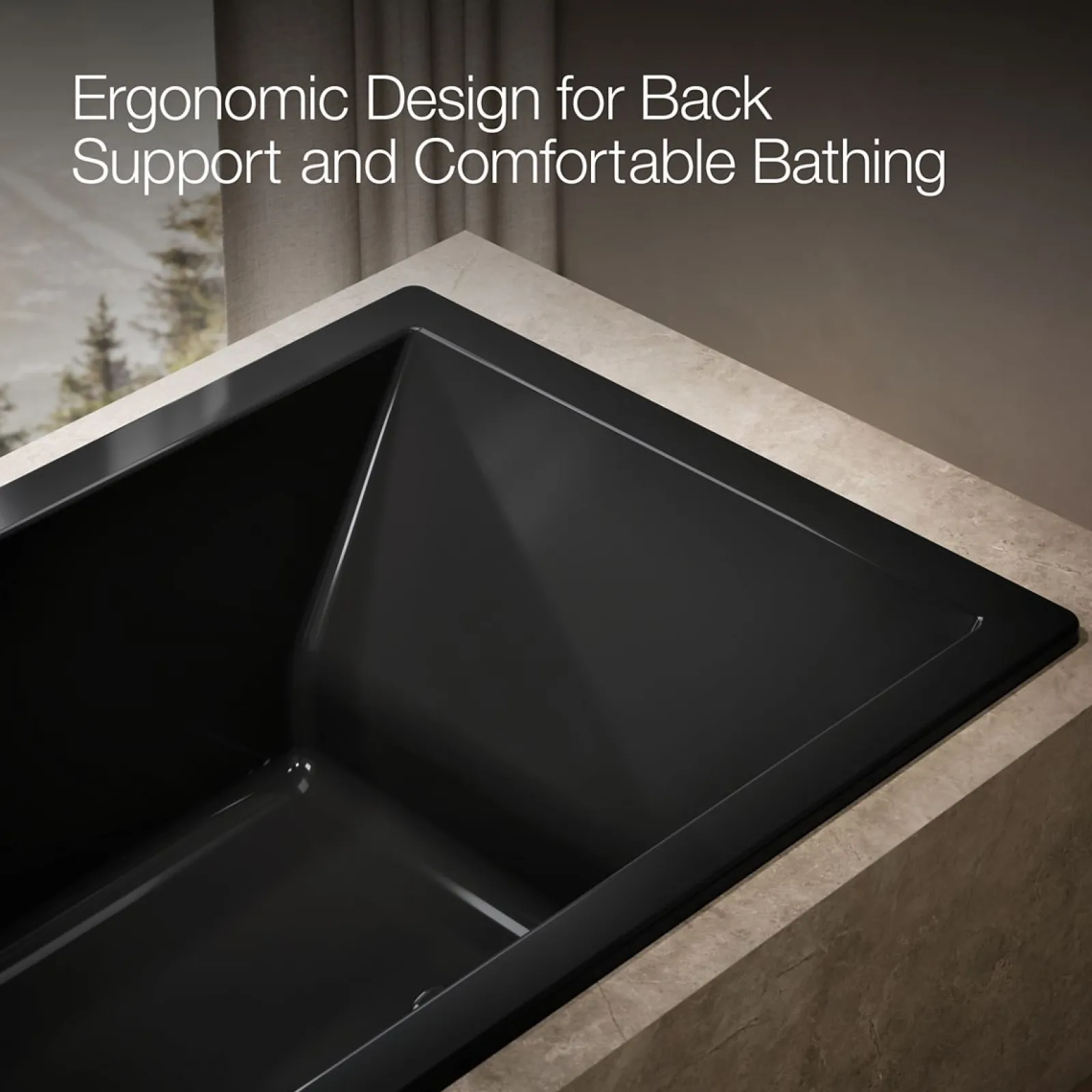 72" x 42" drop-in bath with Bask® heated surface^Kohler Best