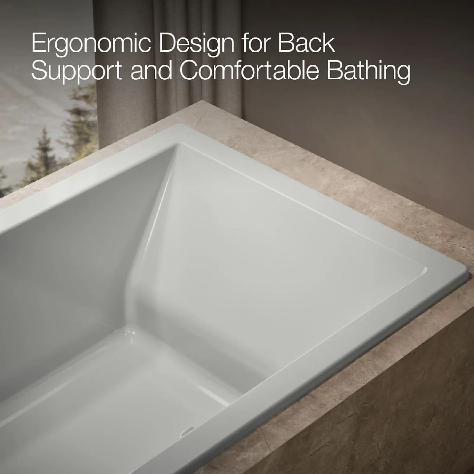 72" x 42" drop-in bath with Bask® heated surface^Kohler Best