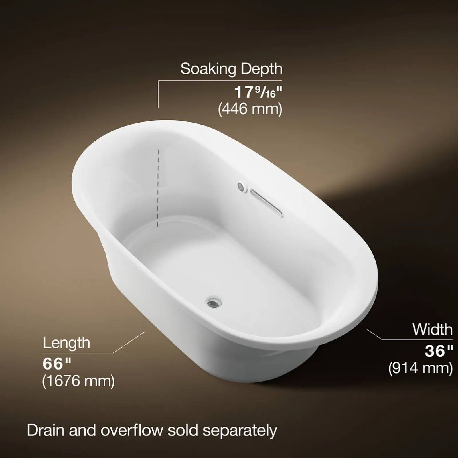 65-1/2" x 35-3/4" drop-in bath with Bask® heated surface^Kohler Discount