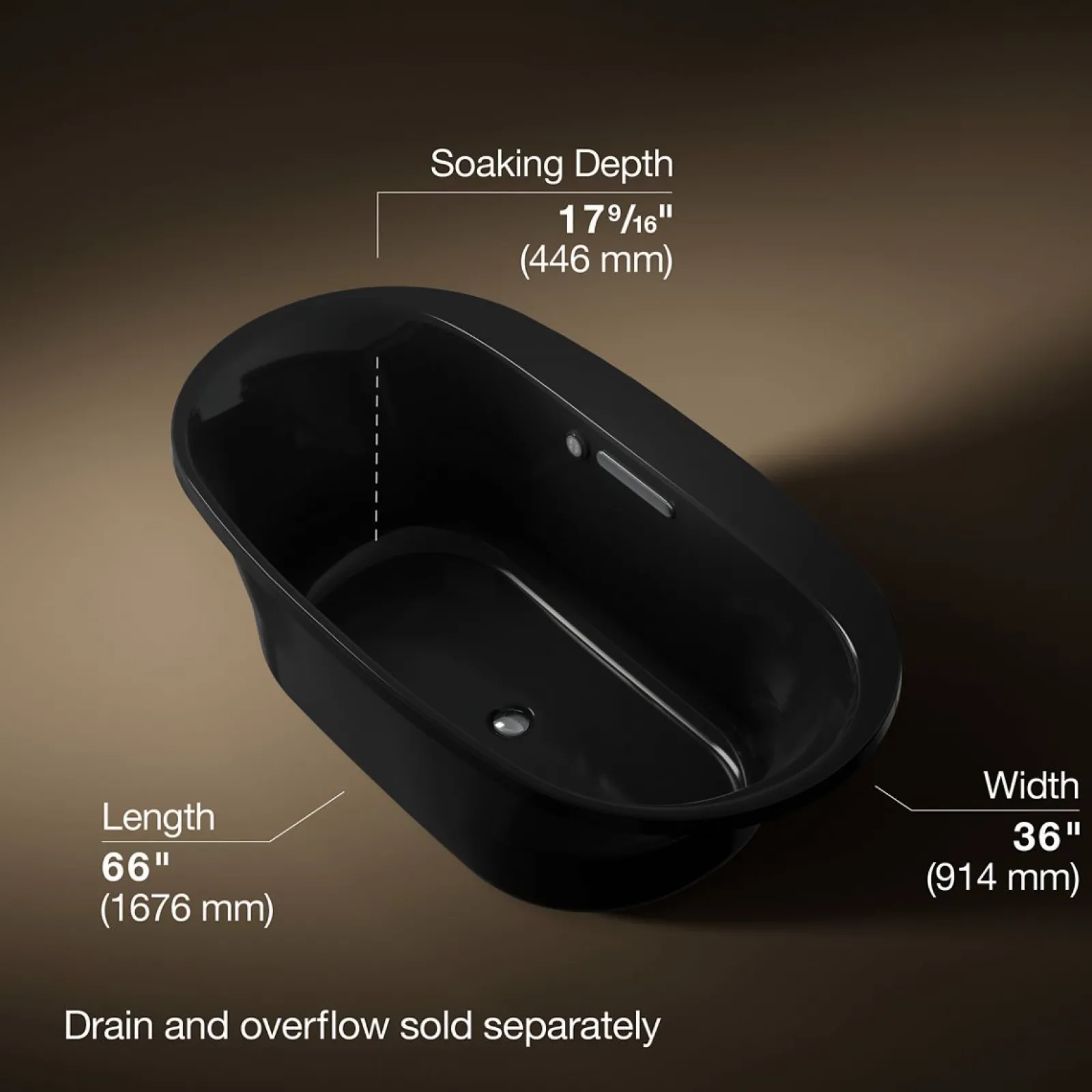 65-1/2" x 35-3/4" drop-in bath with Bask® heated surface^Kohler Discount