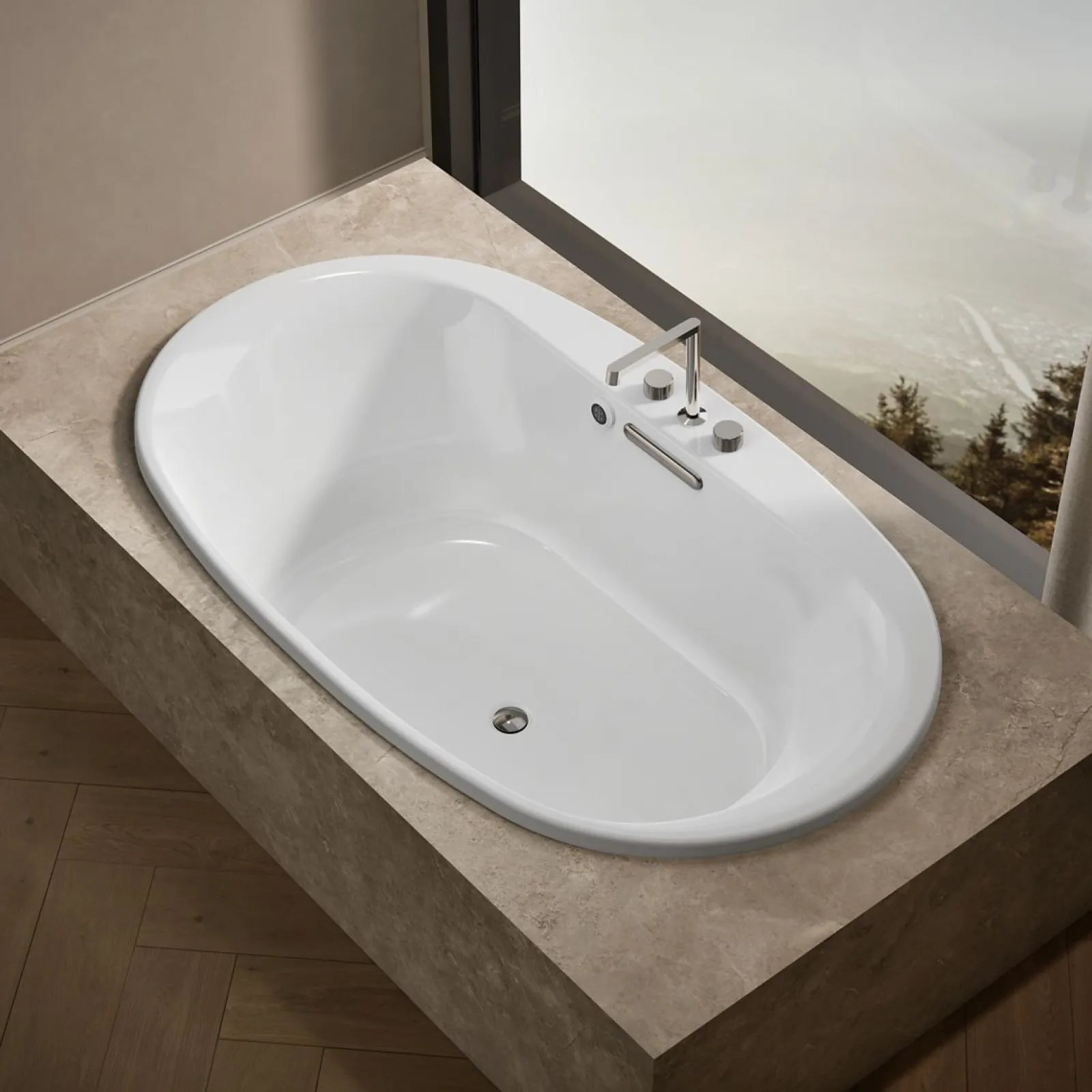 71-1/2" x 41-1/2" drop-in bath with Bask® heated surface^Kohler New